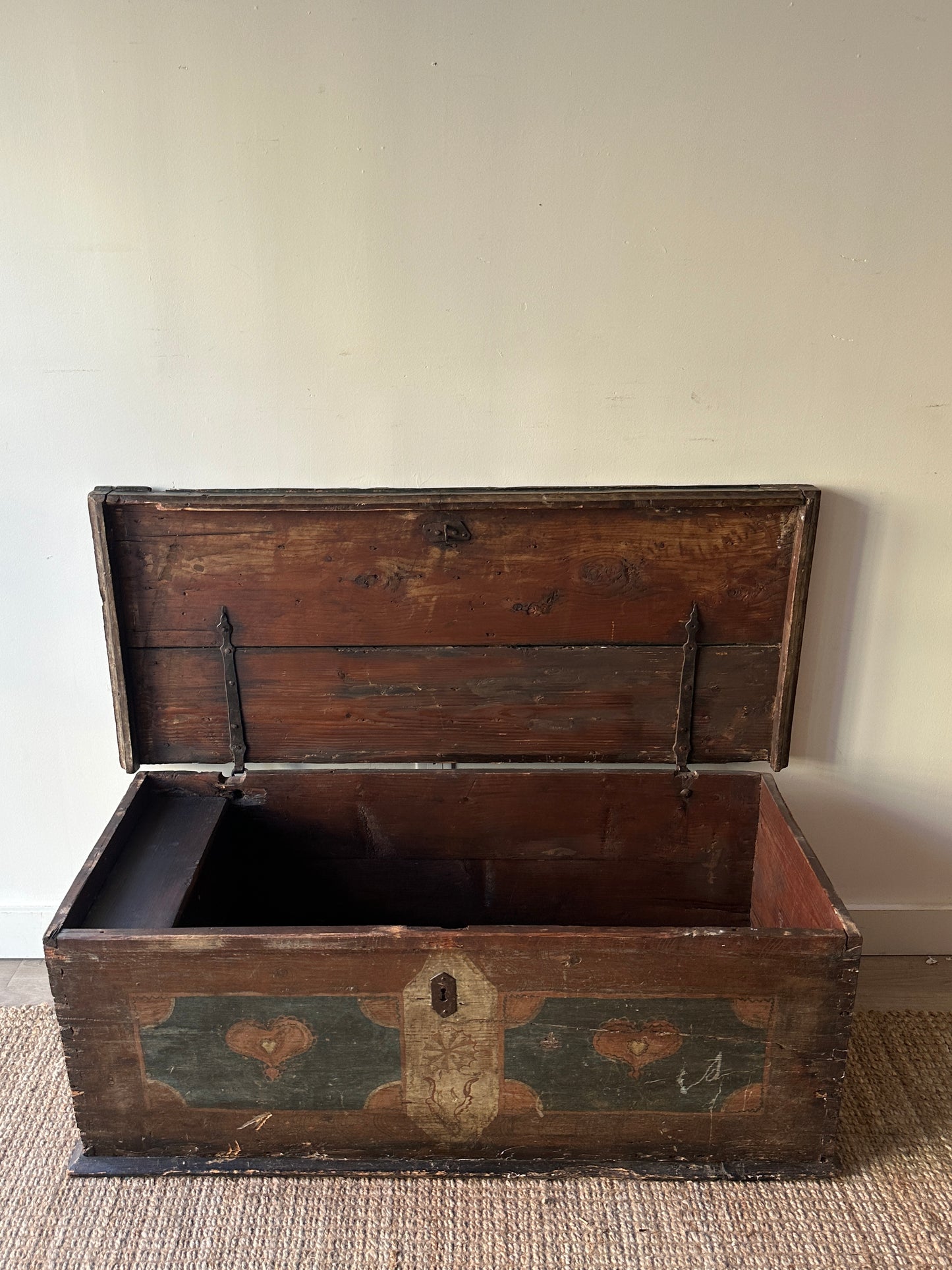 19th c. painted pine chest