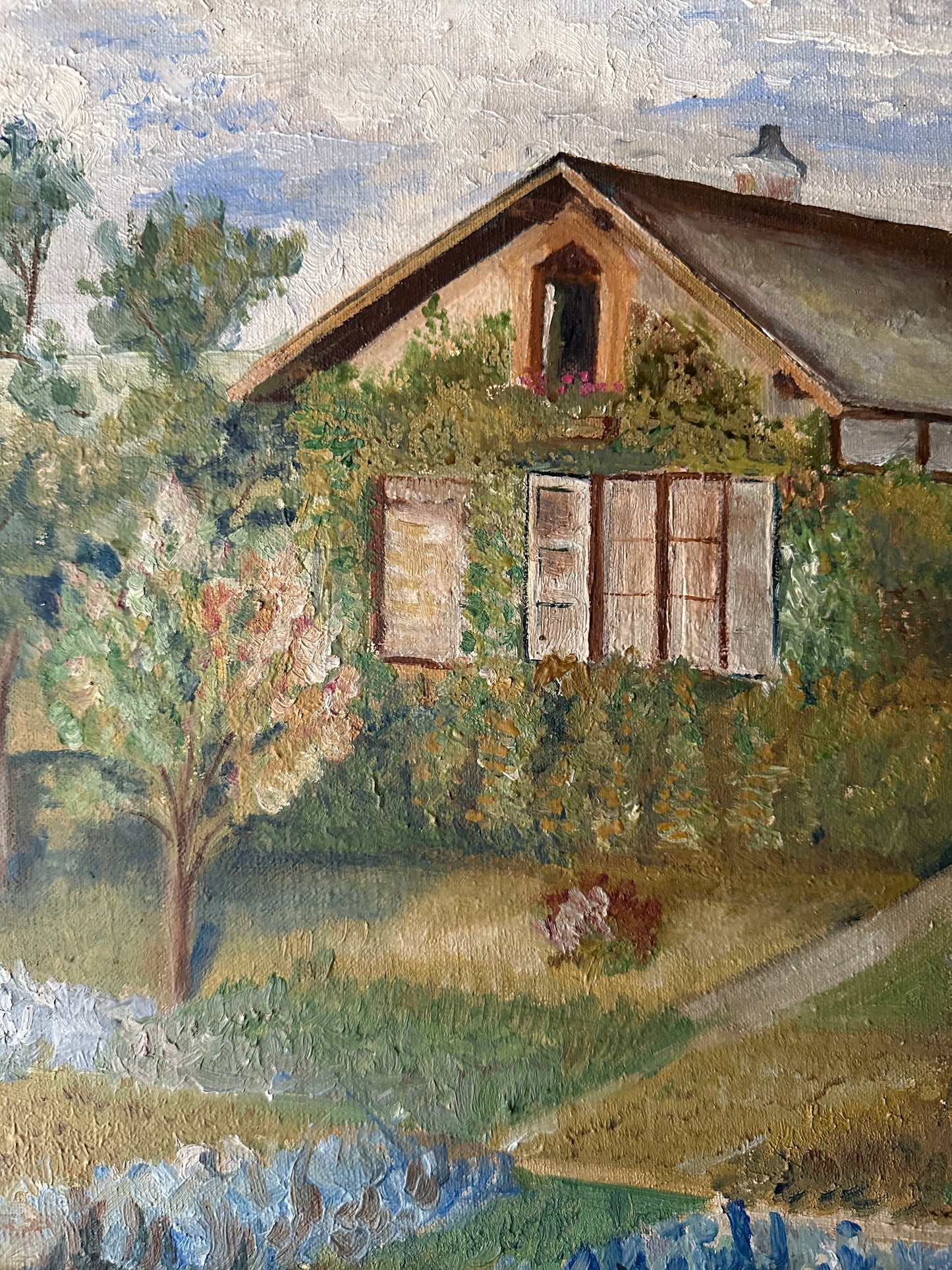“LA MAISONETTE” OIL ON CANVAS BY H. WEBER, 1920s