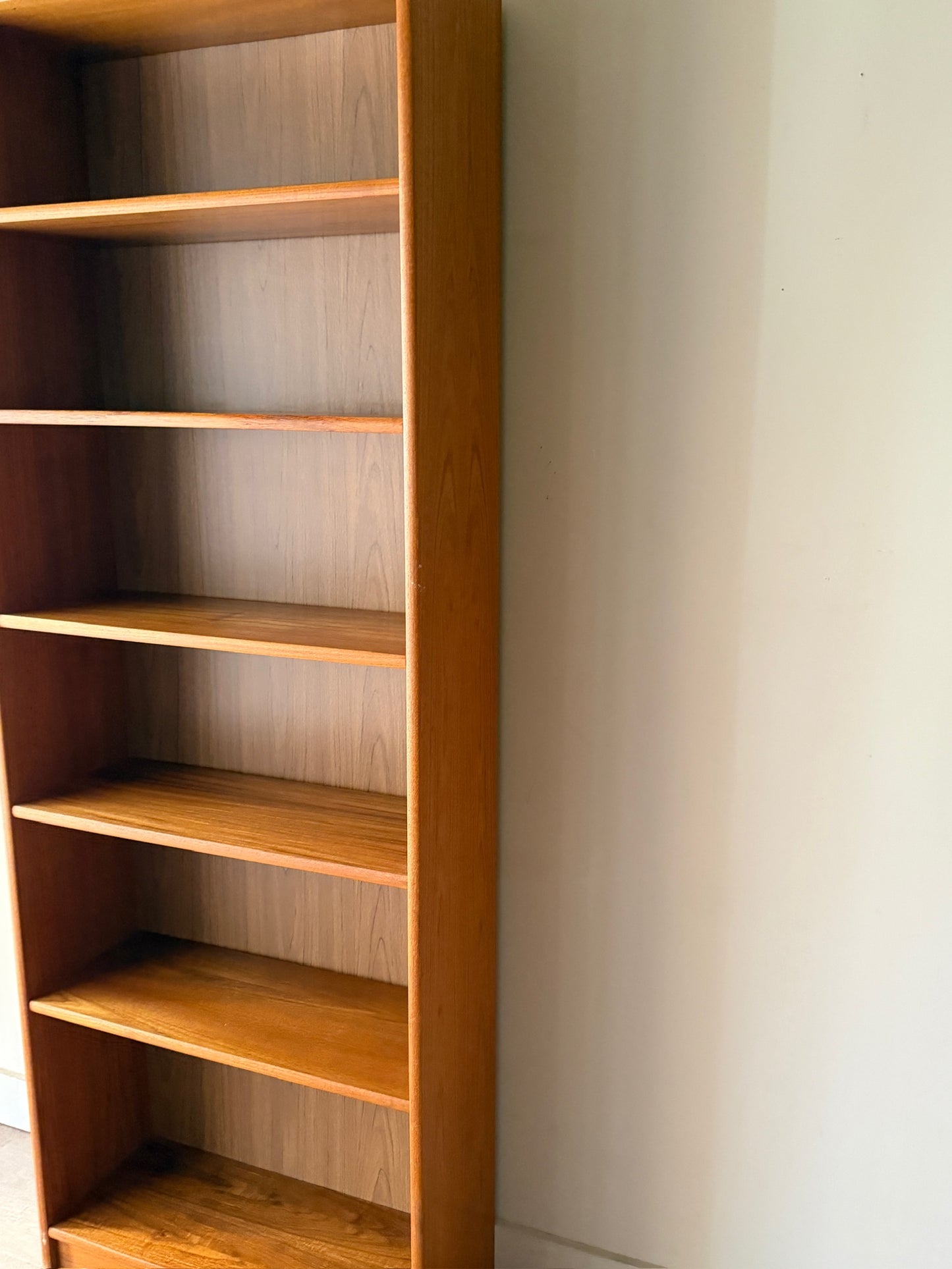 Tall Danish teak bookcase