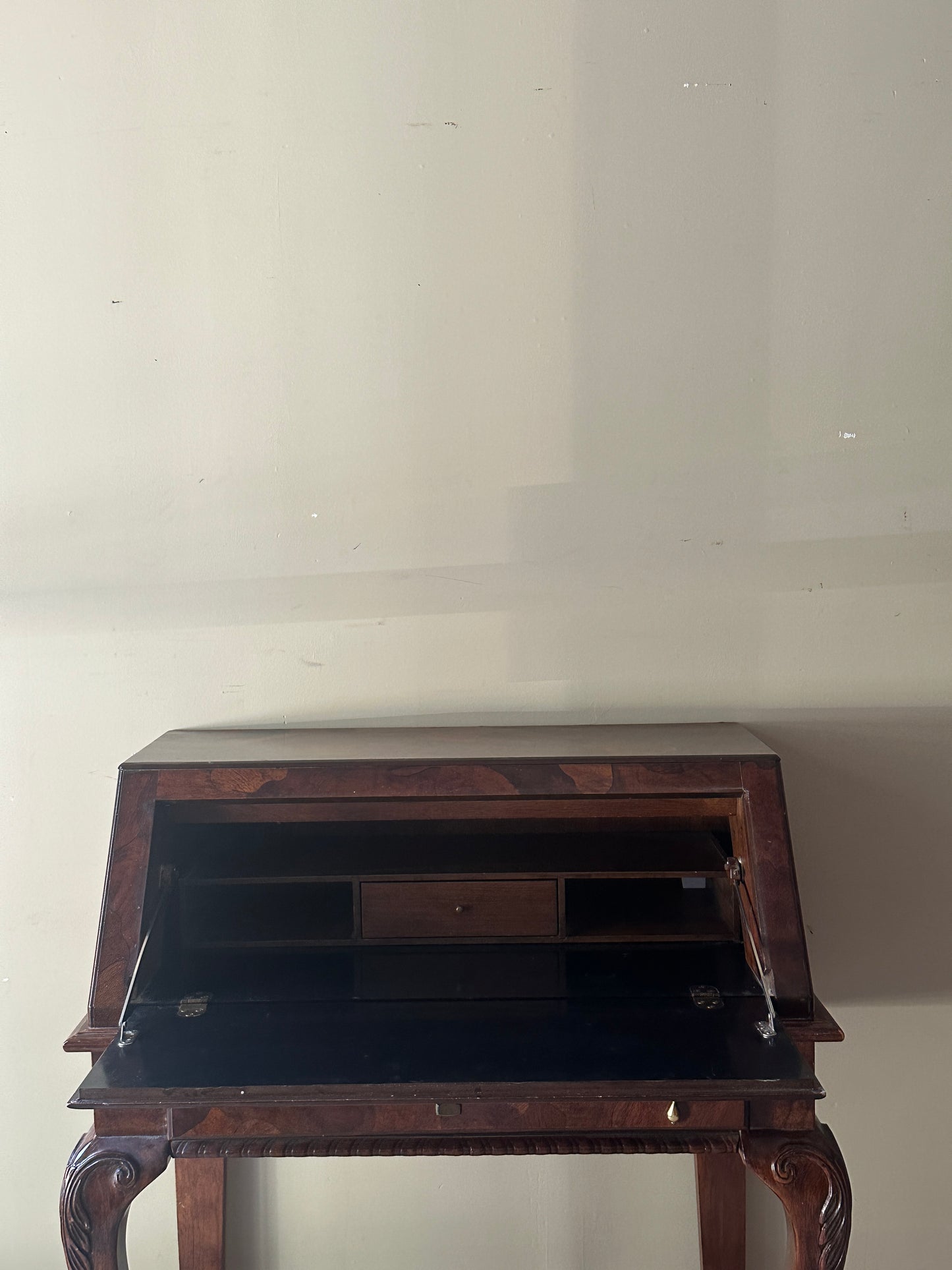 Walnut inlay secretary desk