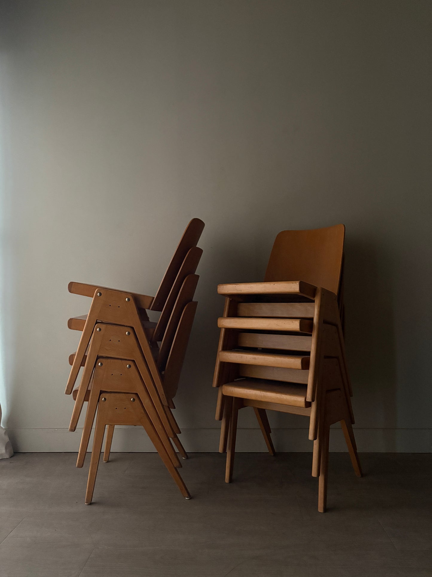 Casala plywood bistro chairs. Sold in pairs.