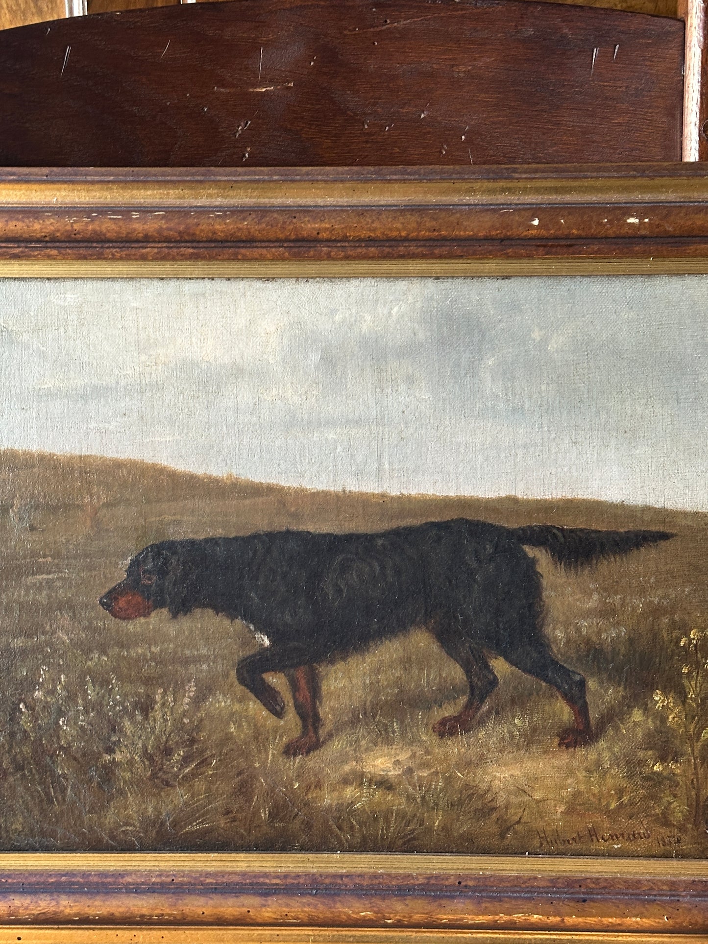 19th c. oil on canvas by Hubert Henrad 1886