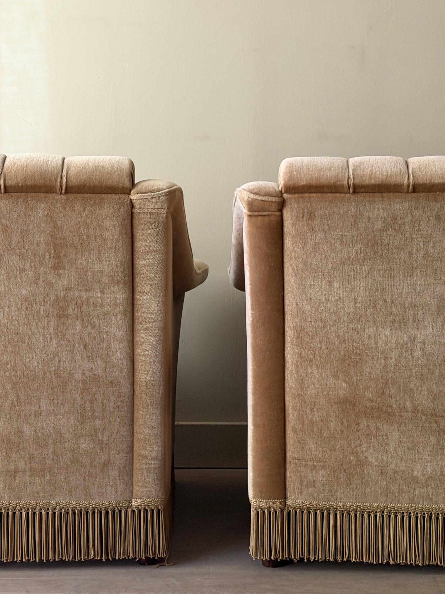 Danish mohair lounge chairs. Sold individually.