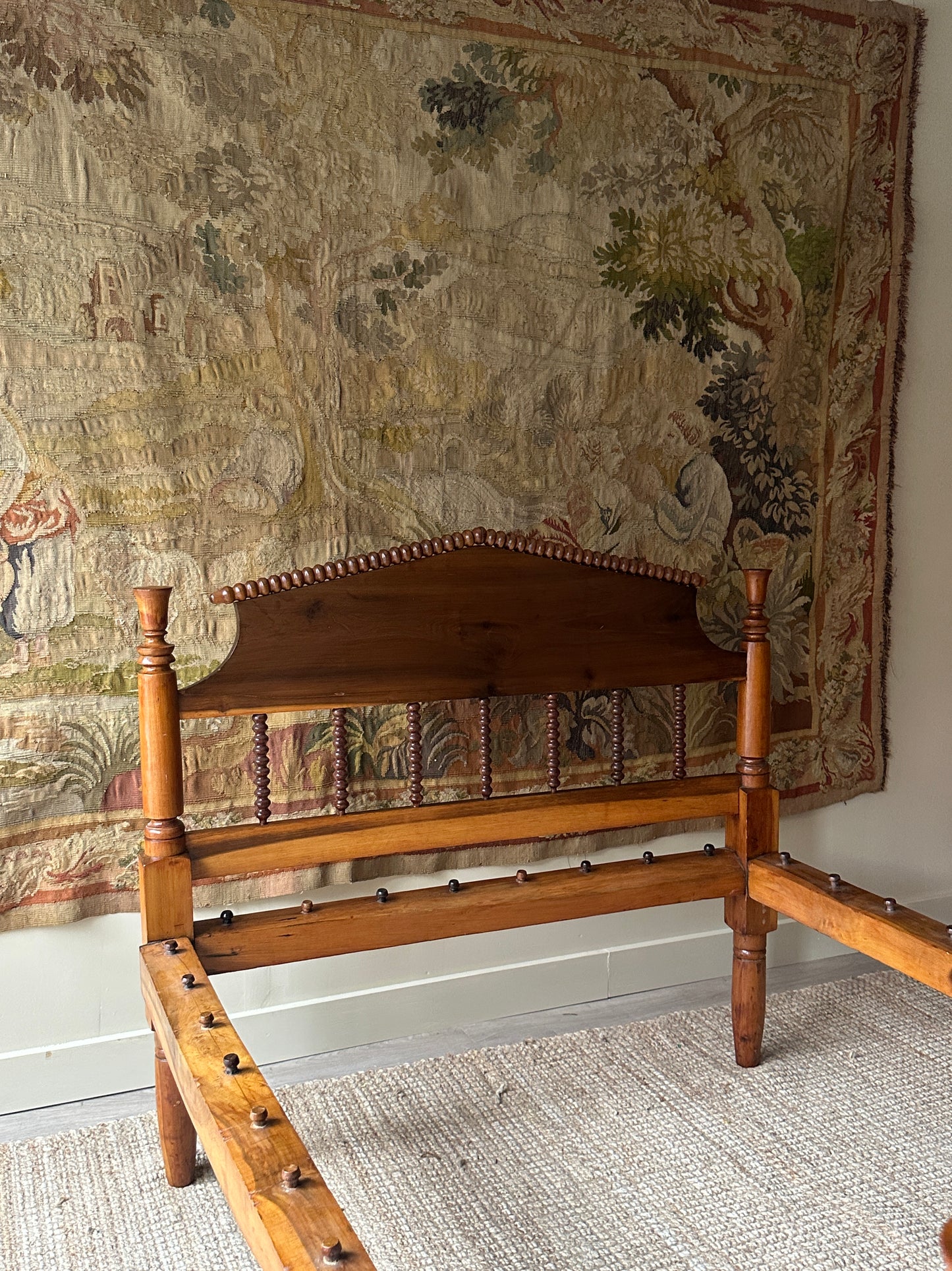 Cottage pine spool bed, full.