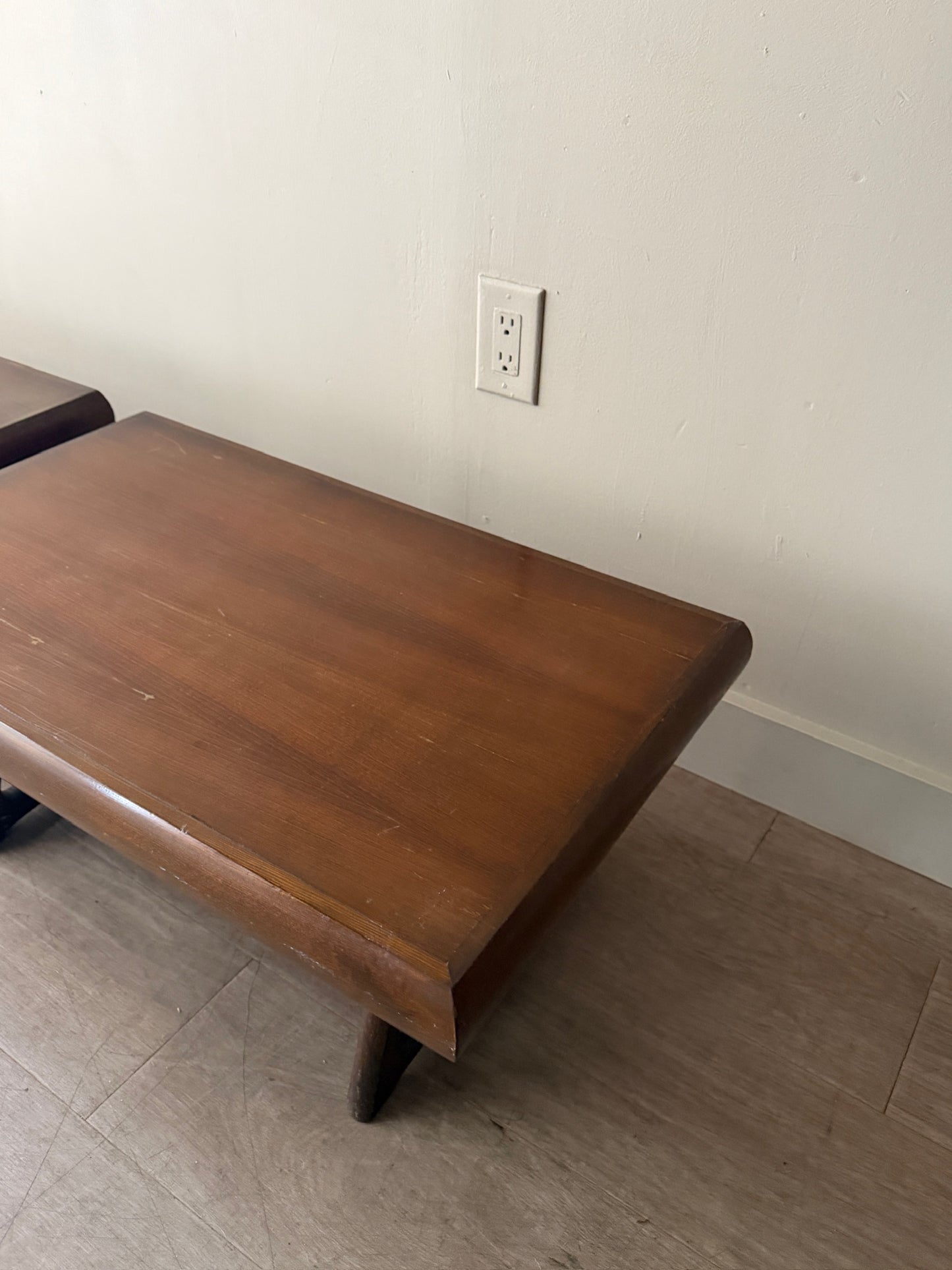 Walnut coffee tables. Sold individually.