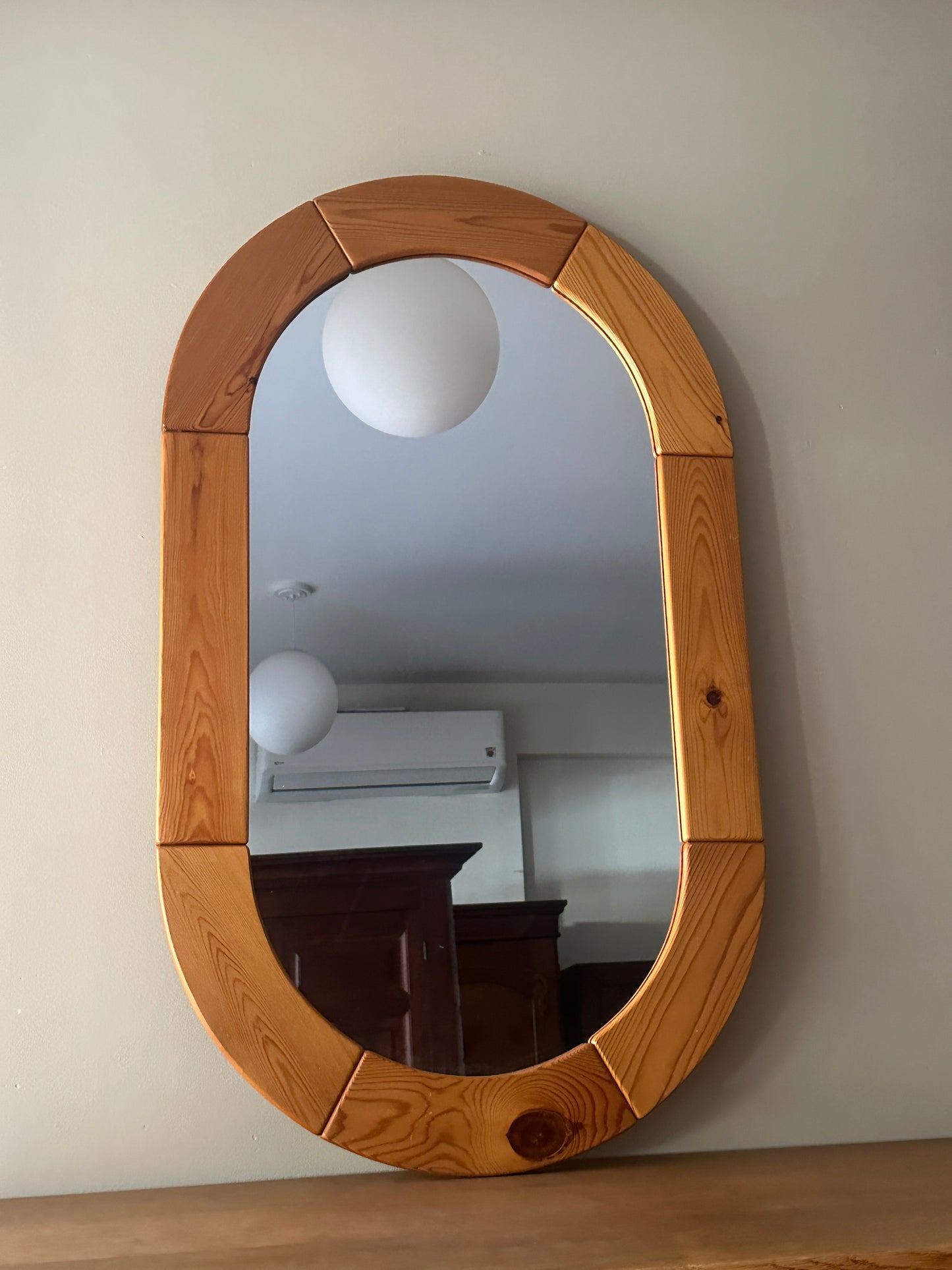 Swedish pine wall mirror