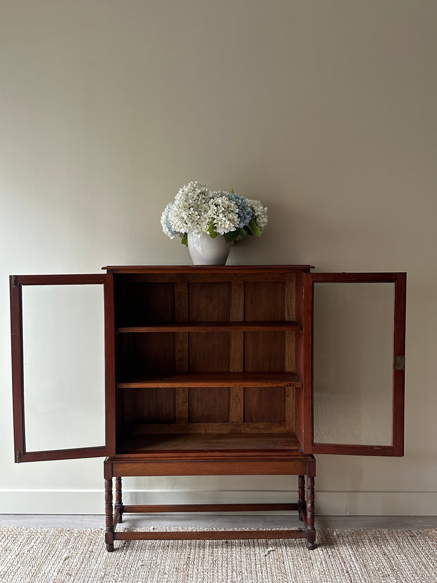 Walnut display cabinet