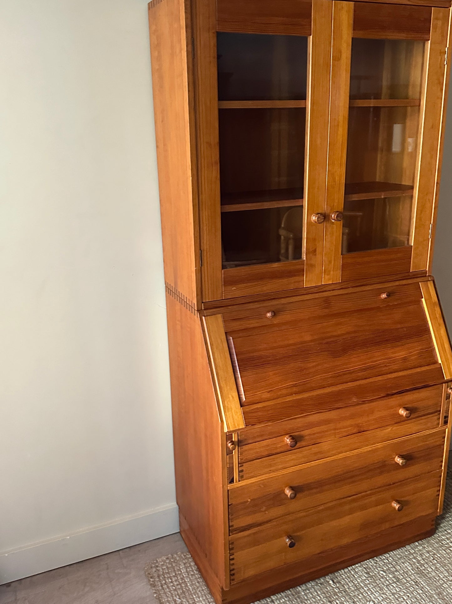 Swedish pine secretary cabinet