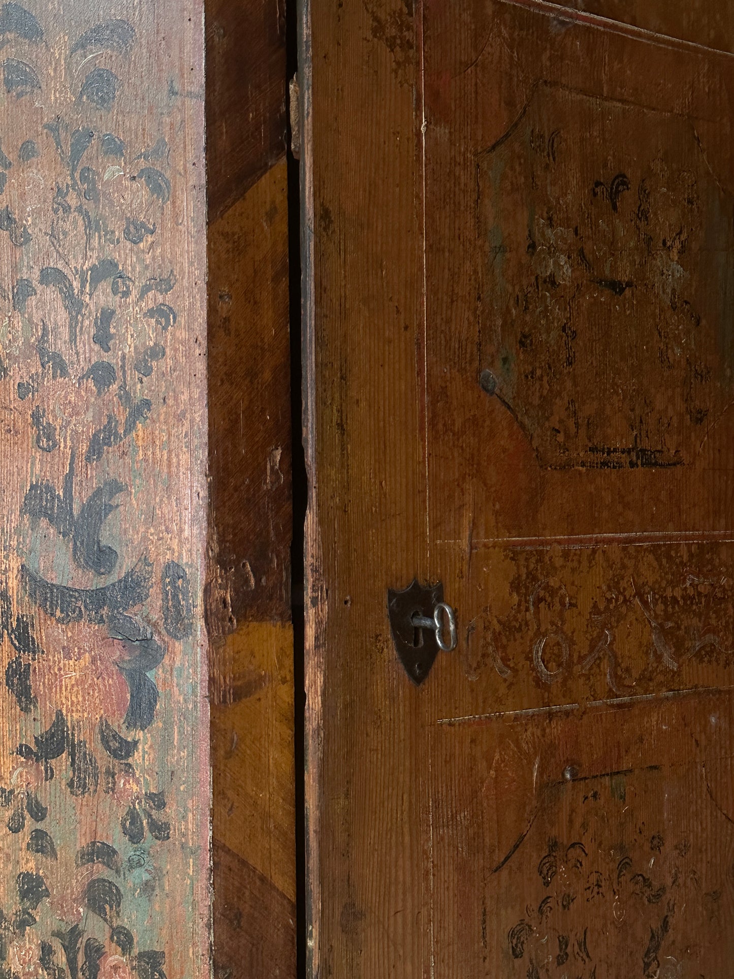 Folk painted cabinet