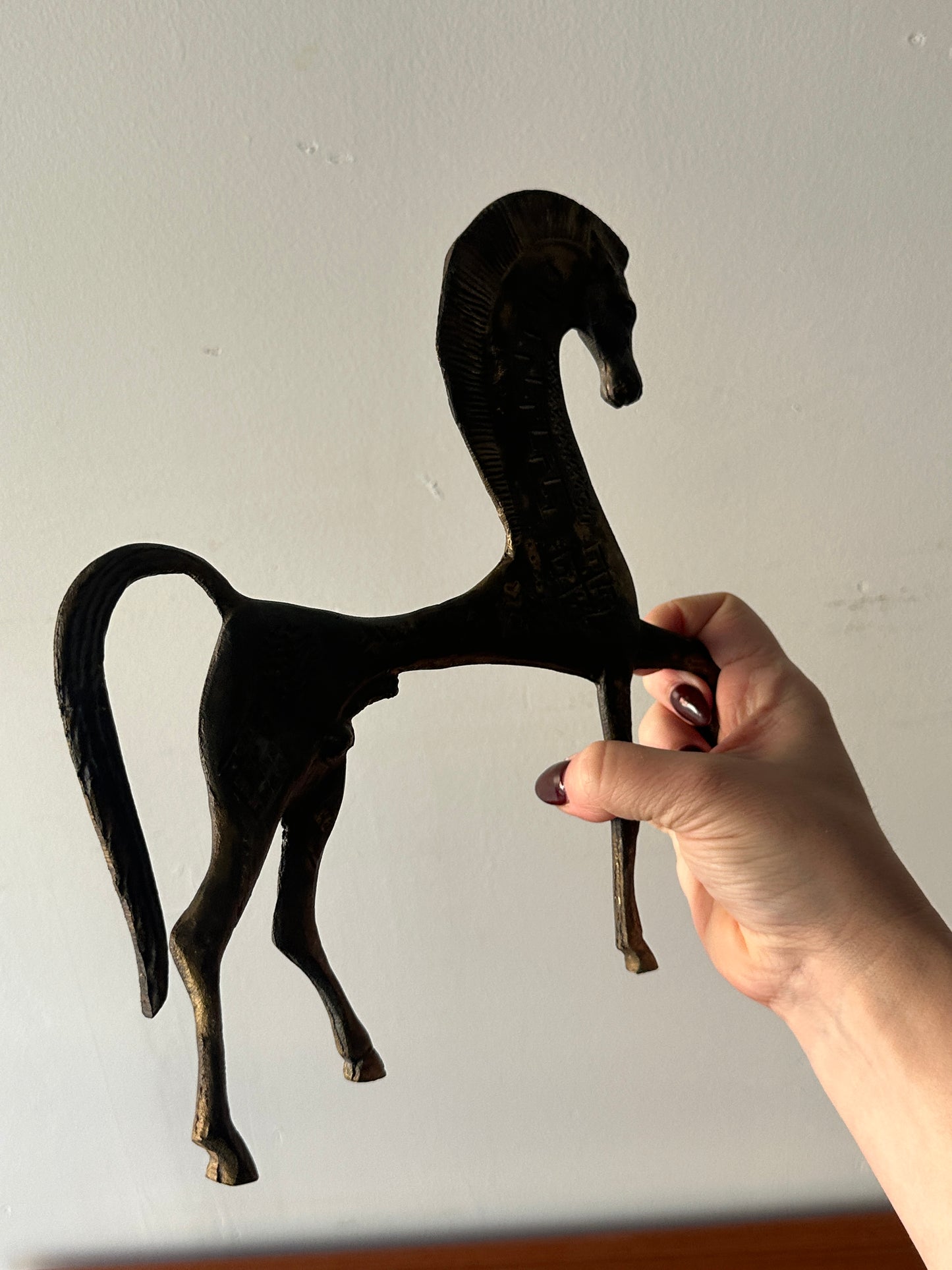 Brutalist horse sculpture