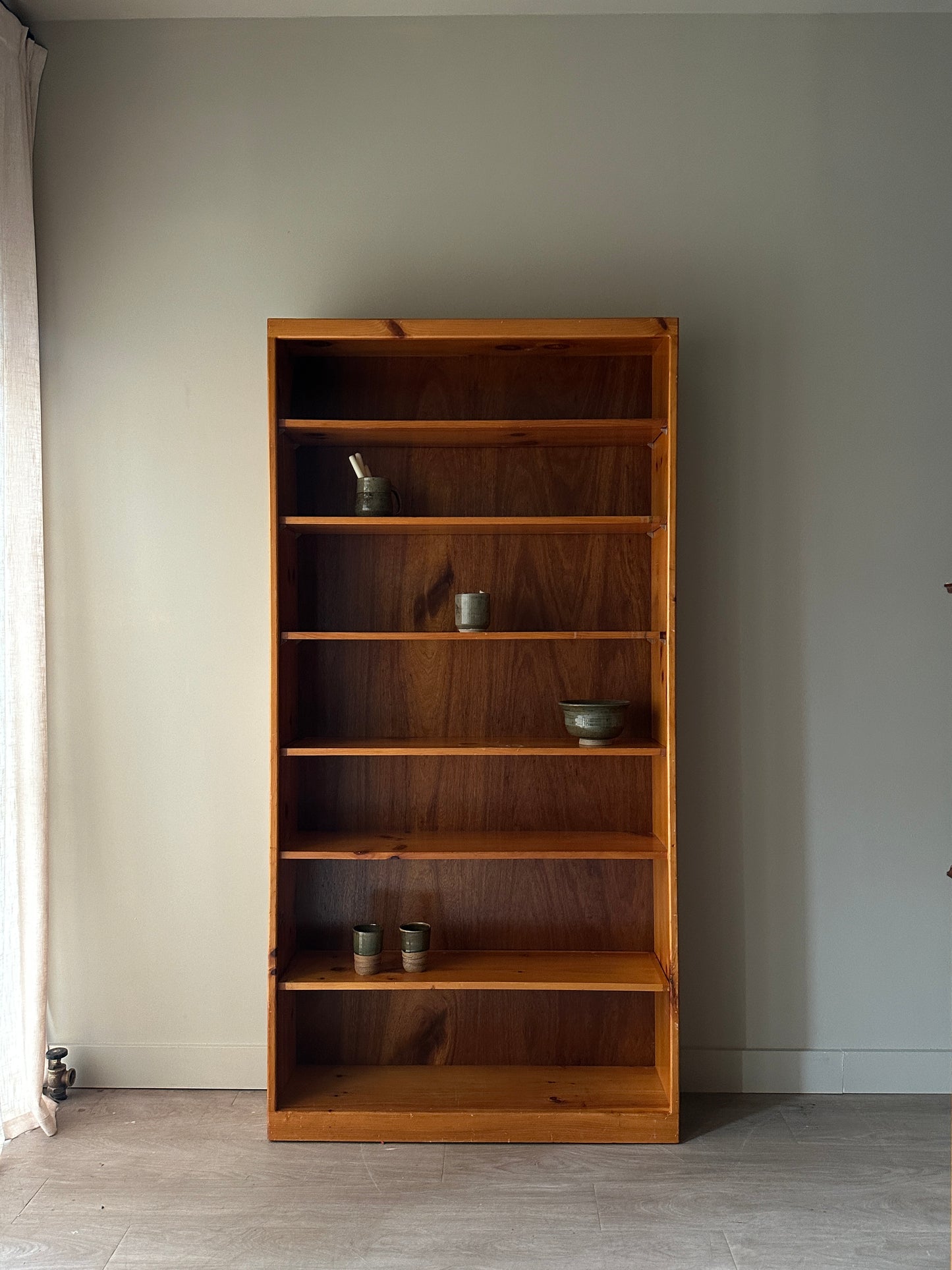 Tall pine bookcase