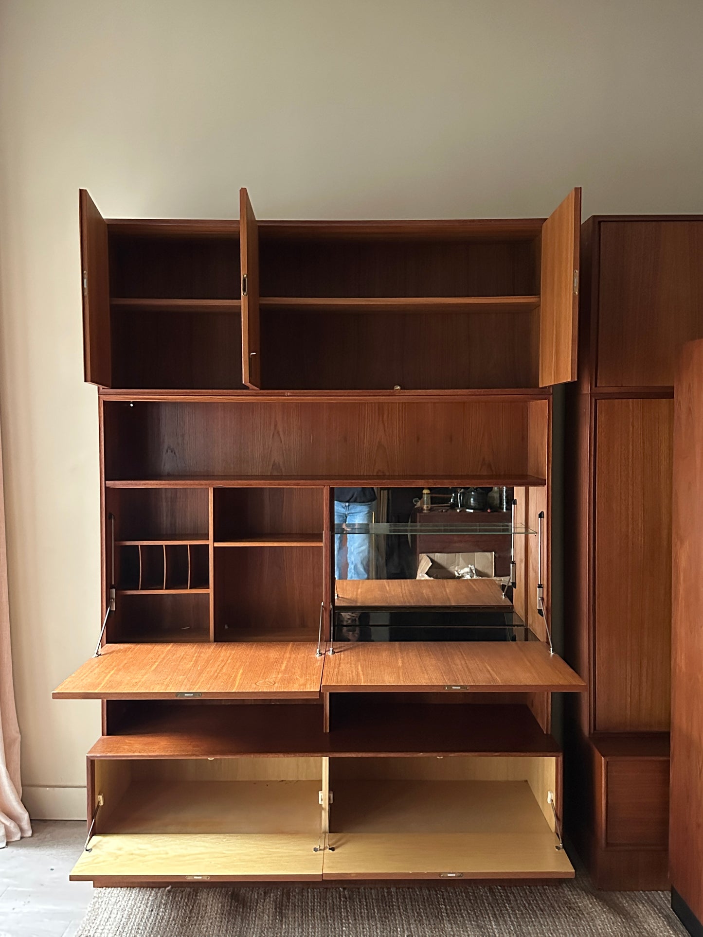 Danish teak three piece hutch