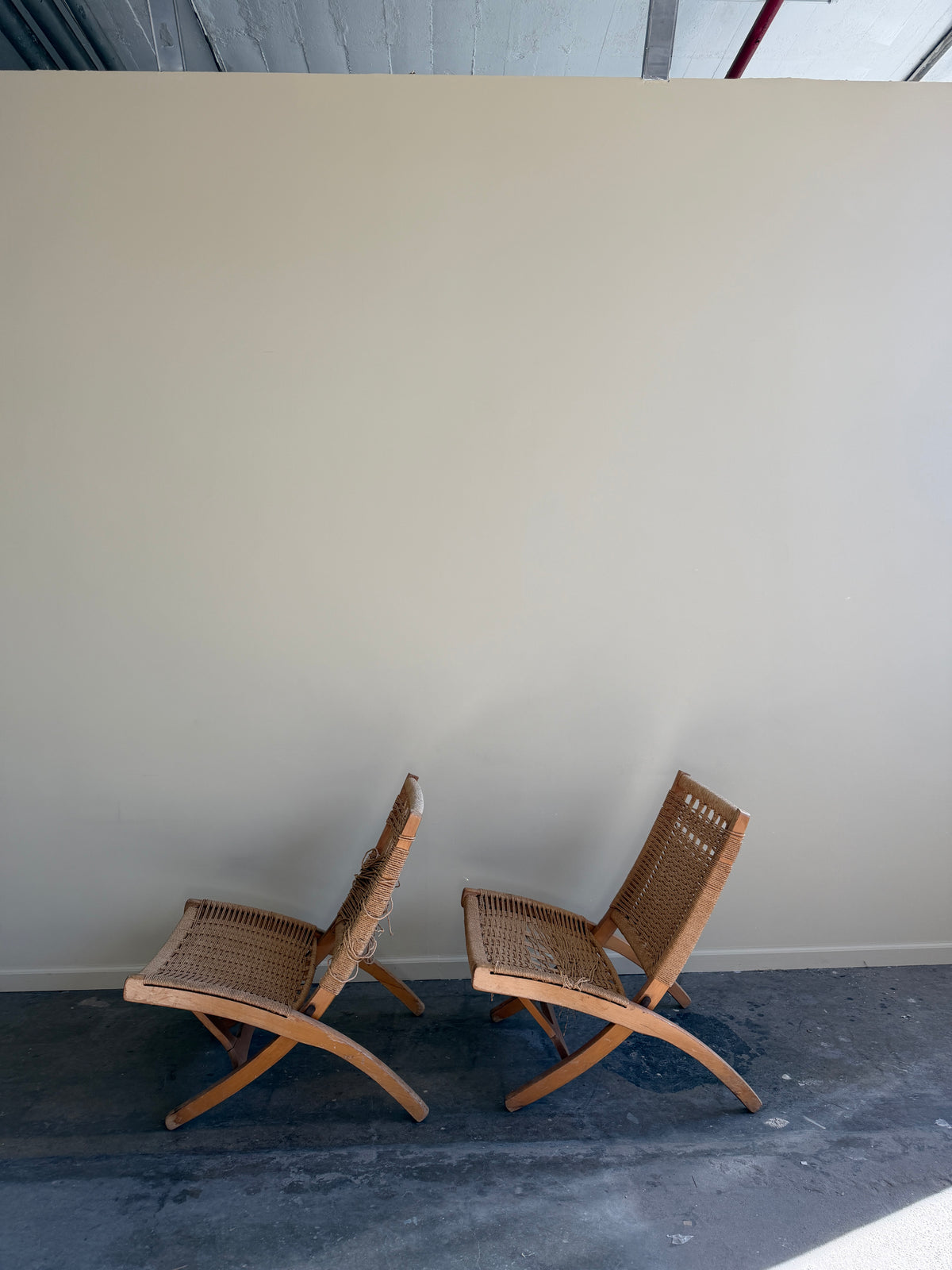 Woven rope chairs - as is. Sold individually.