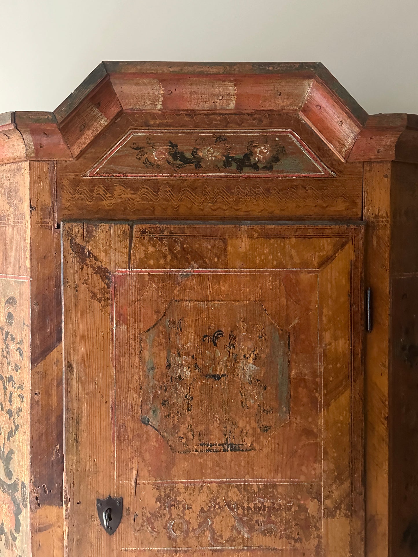 Folk painted cabinet