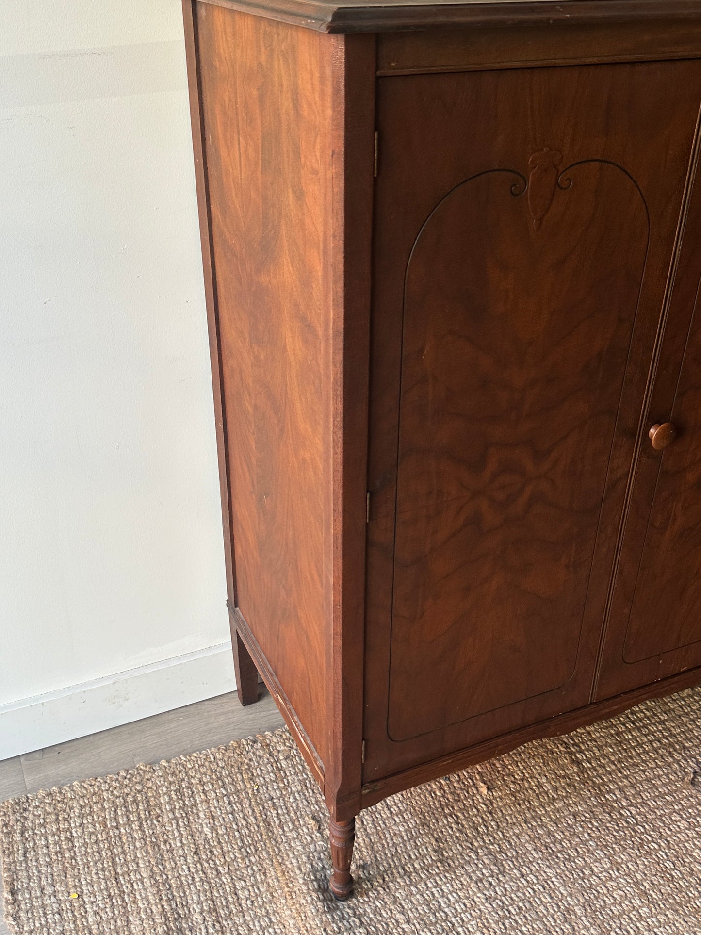 Walnut side by side armoire