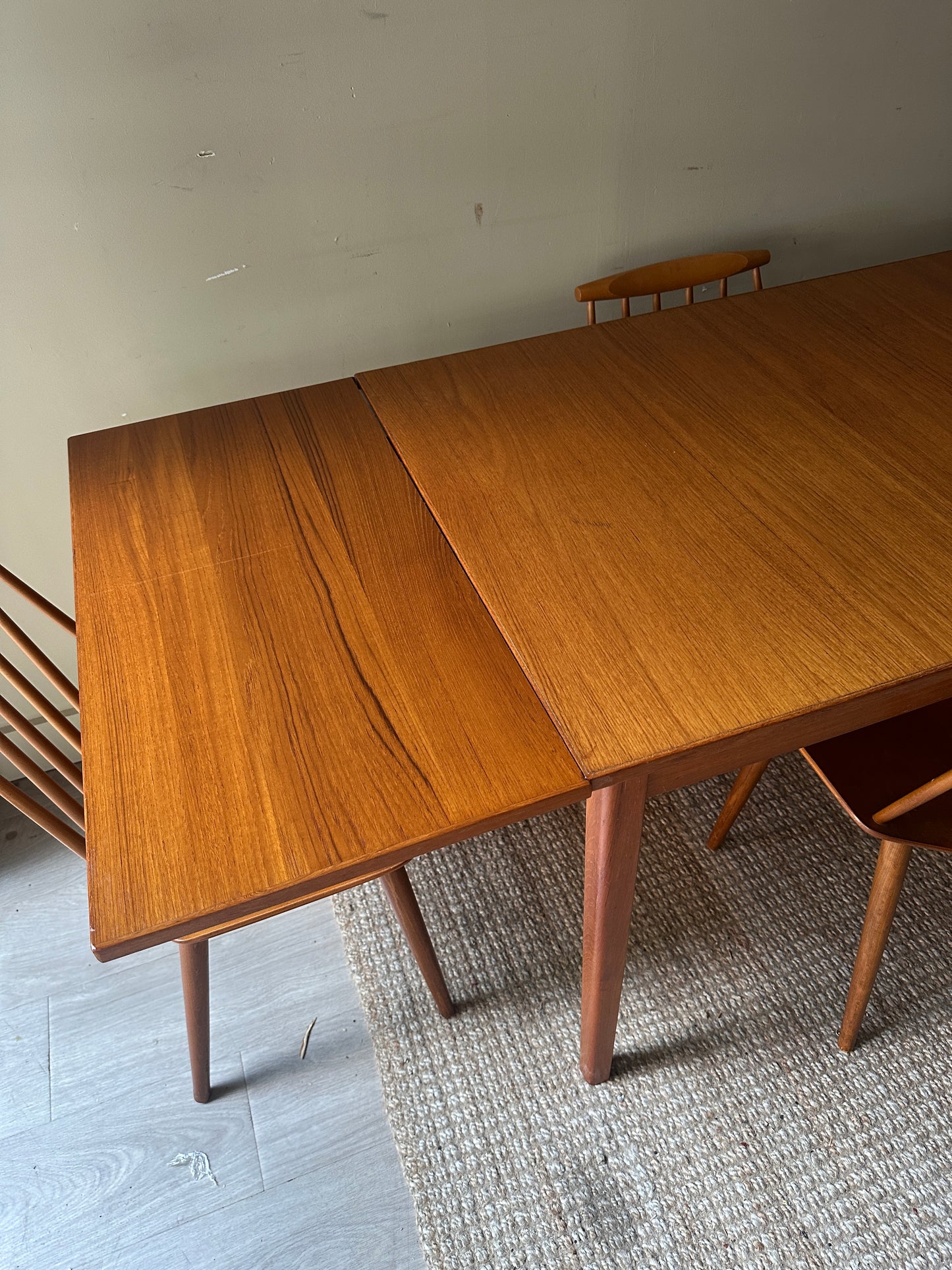 Teak extension dining table