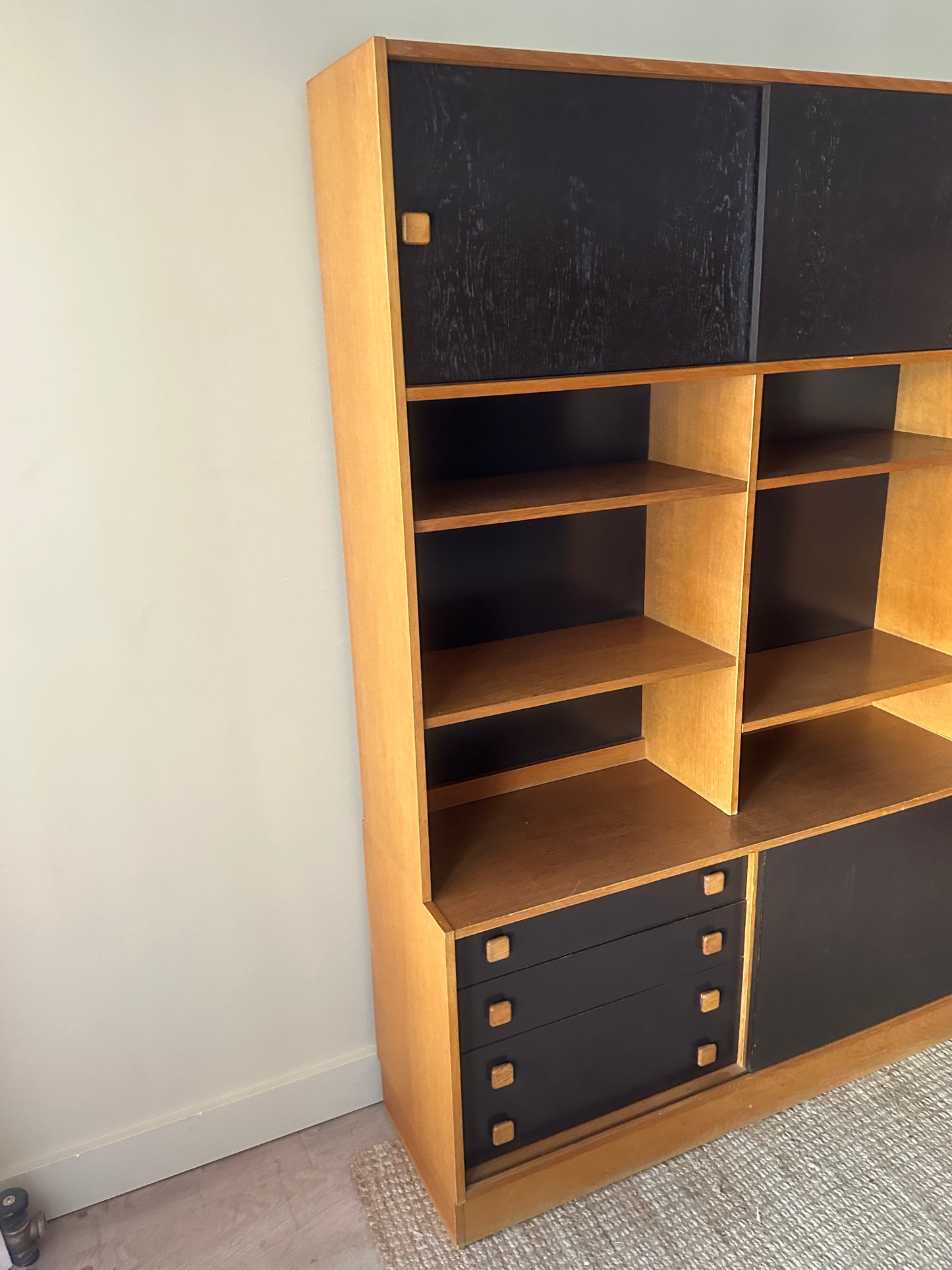 Danish teak two piece hutch