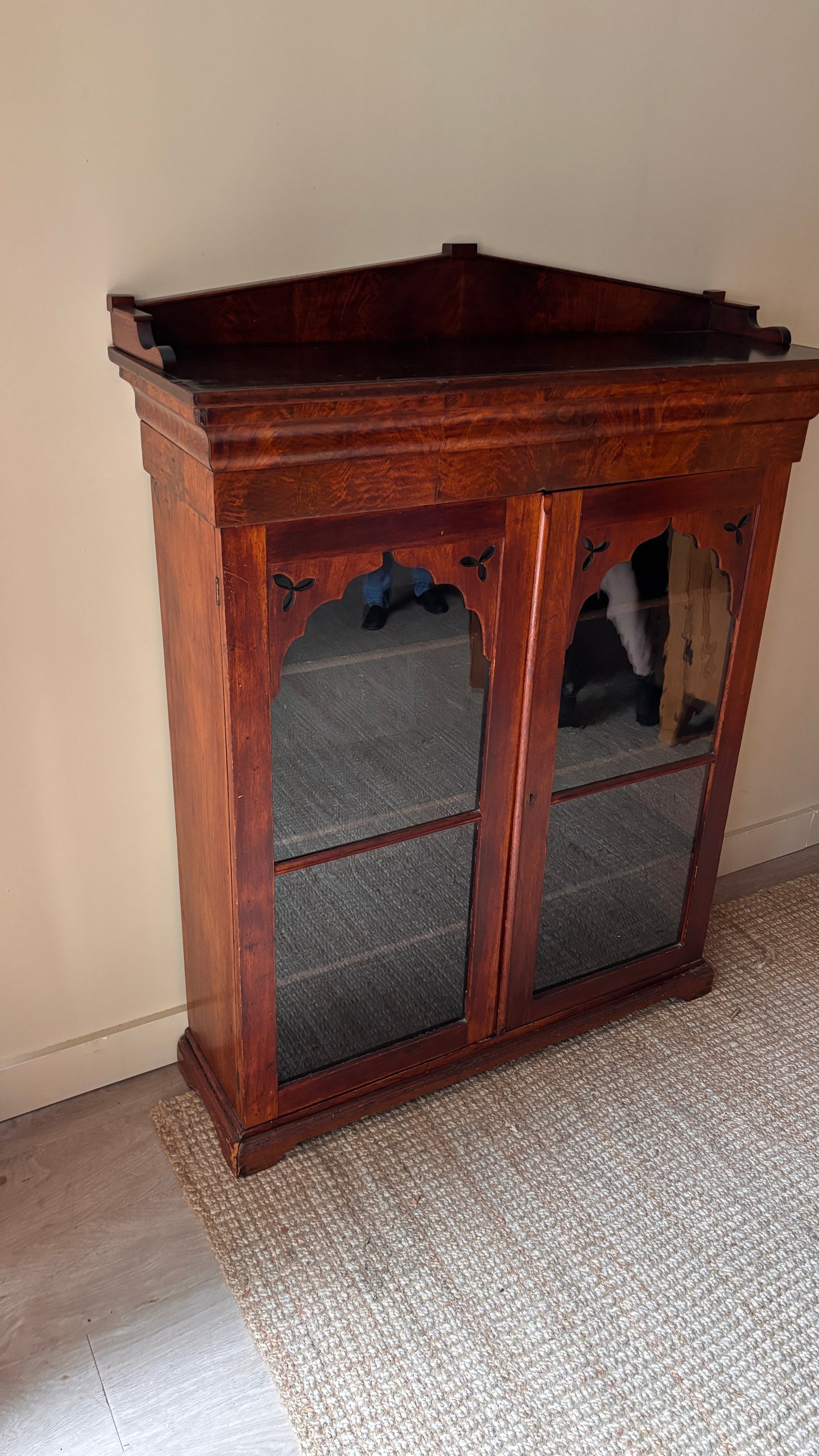 Walnut bookcase.
