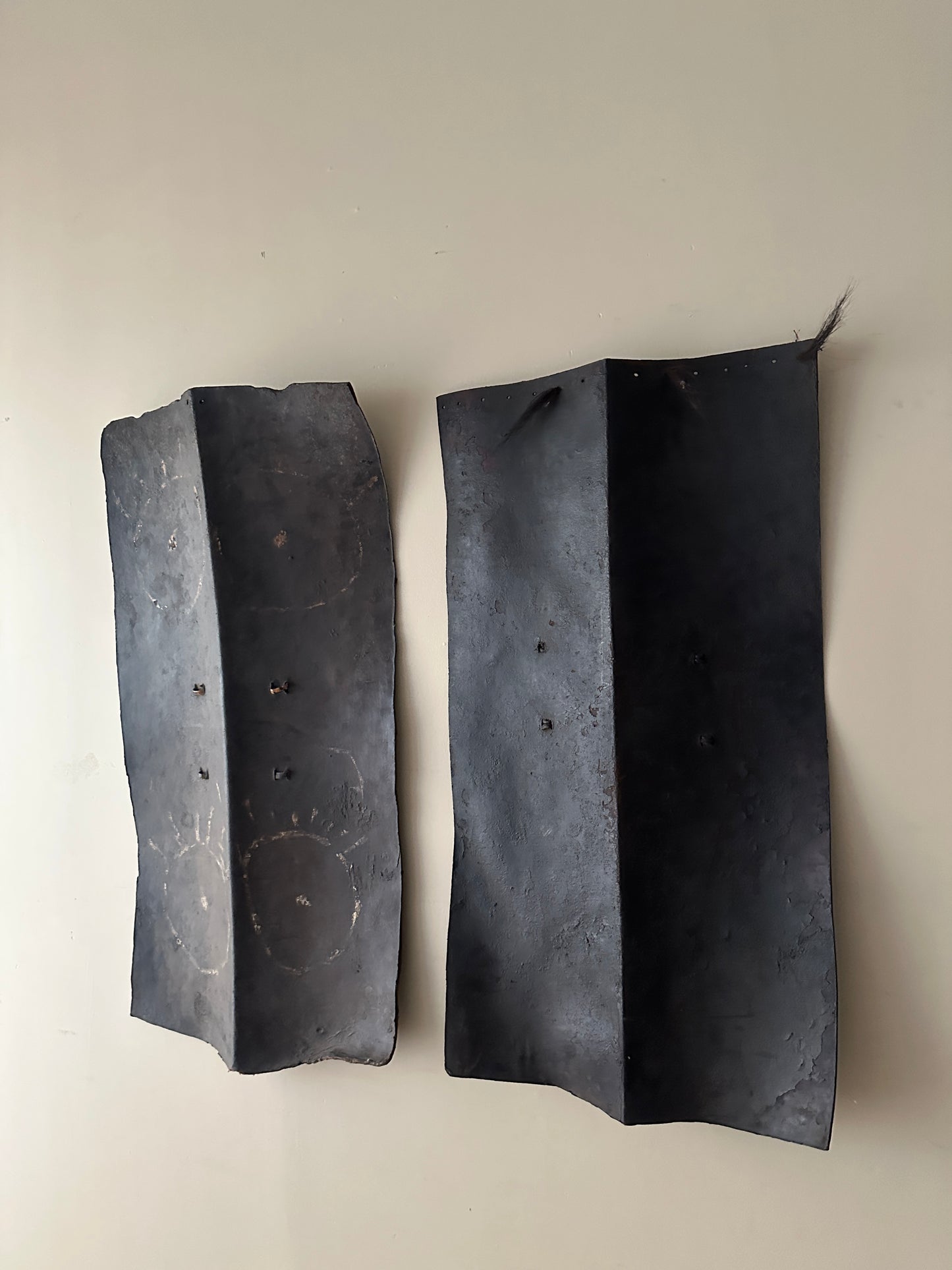 Naga tribal buffalo leather shield. (Right)