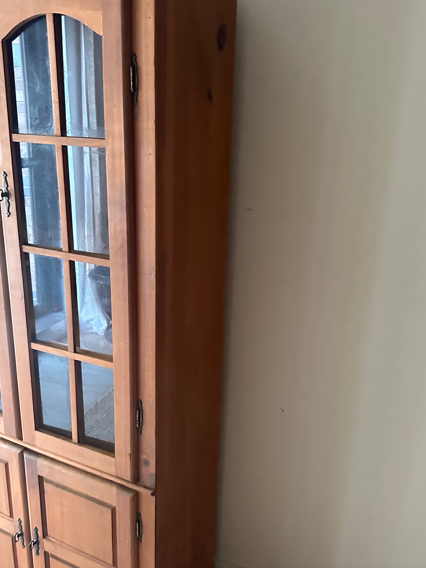 Pine Display Case Cupboard