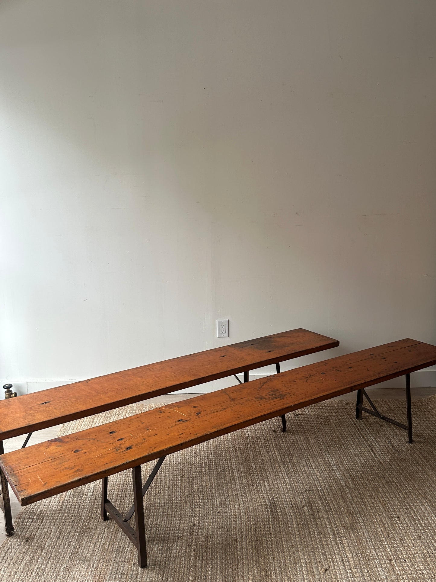 Pine benches. Sold individually.