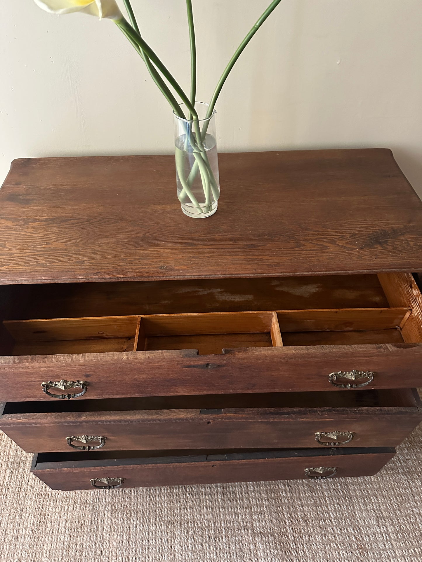 3 drawer oak dresser