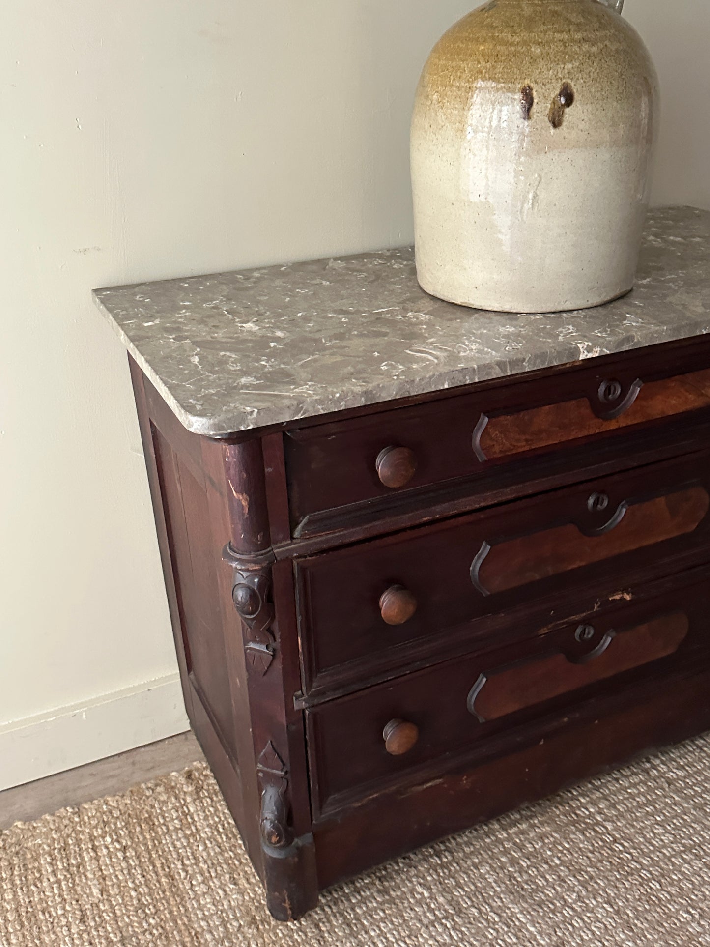 Marble top mahogany dresser