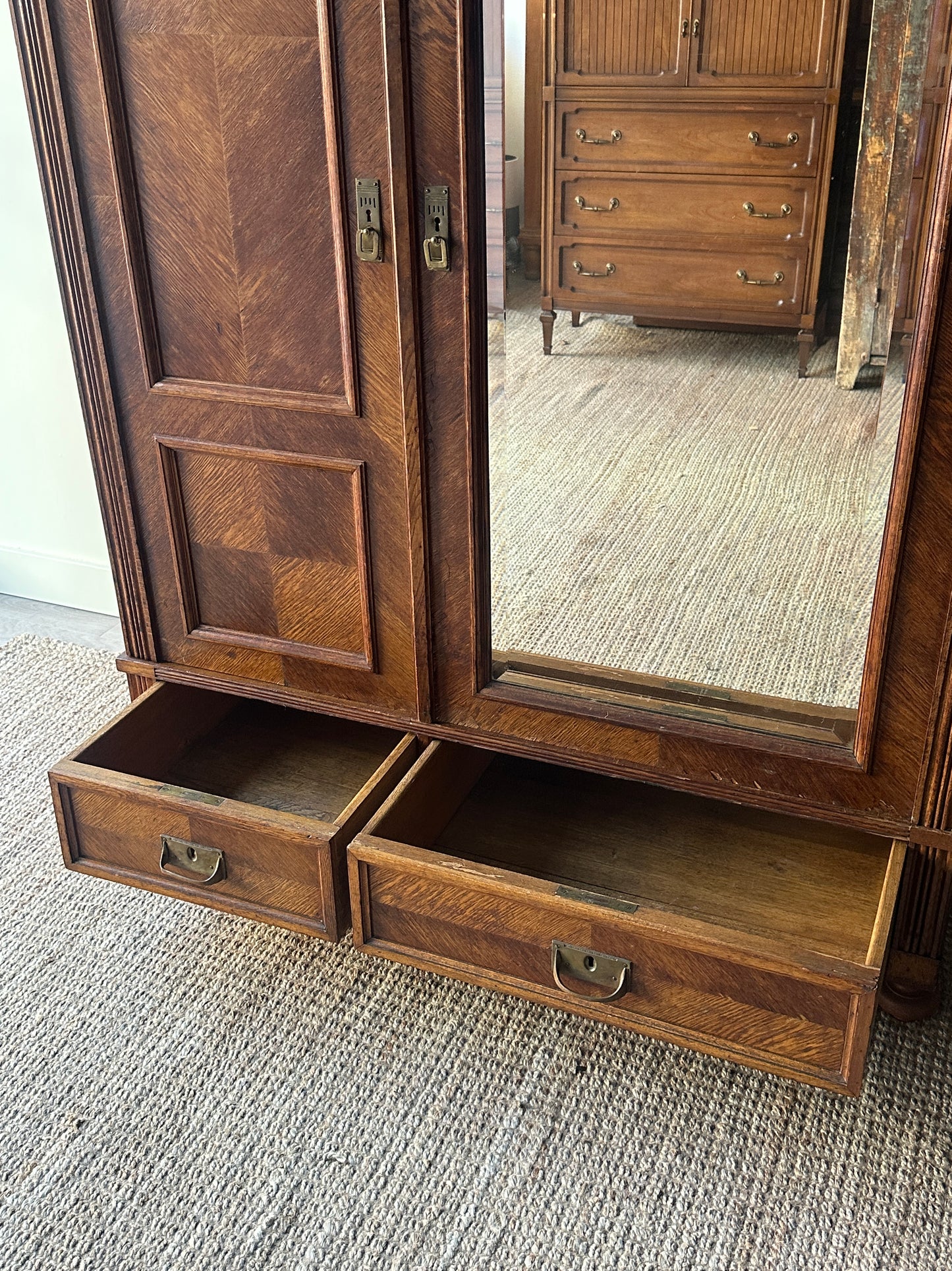 Mission oak armoire
