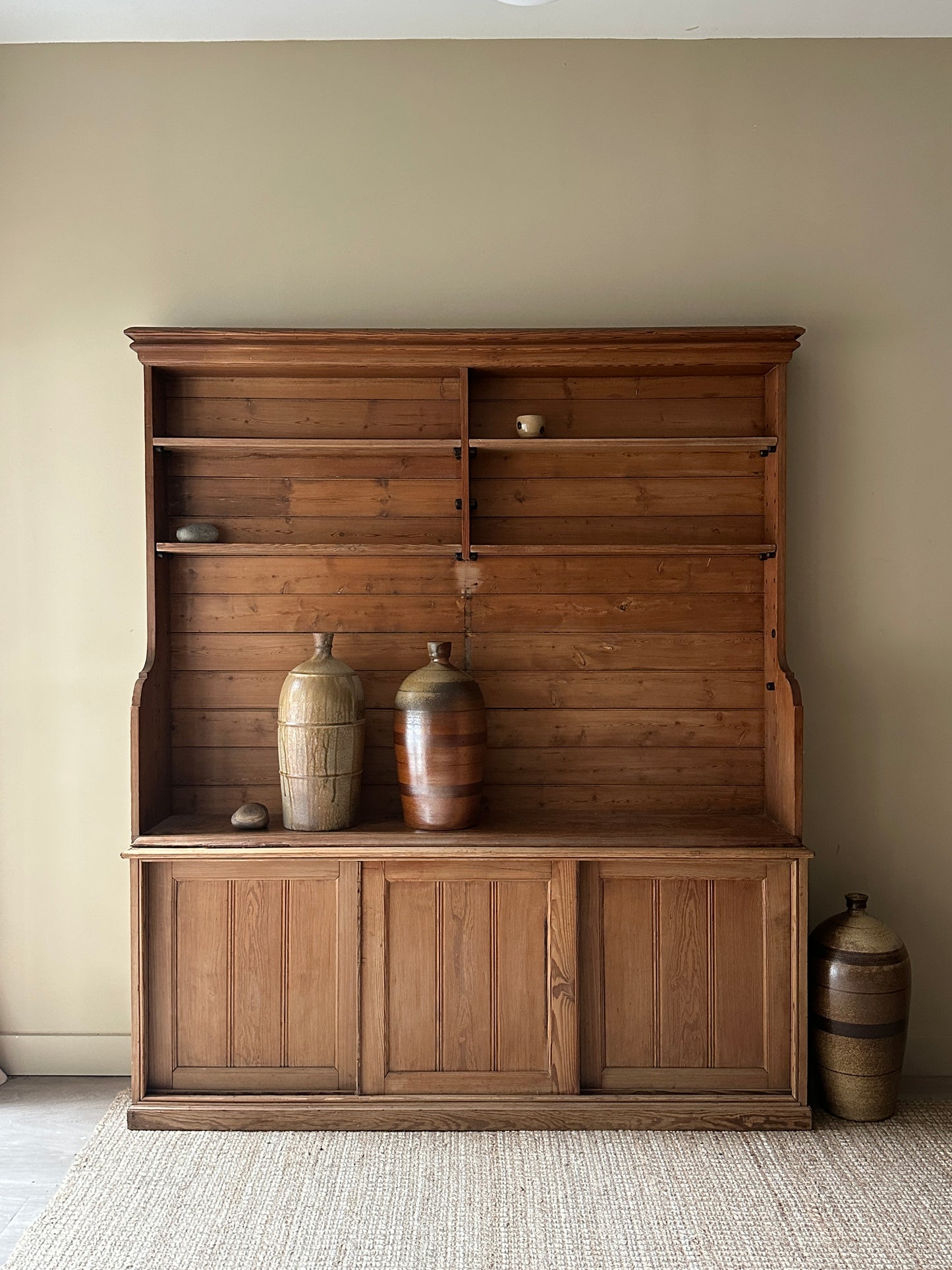 Two piece pine hutch