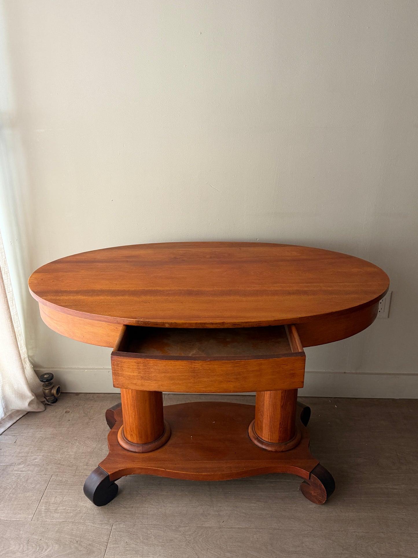 Empire double pedestal library table