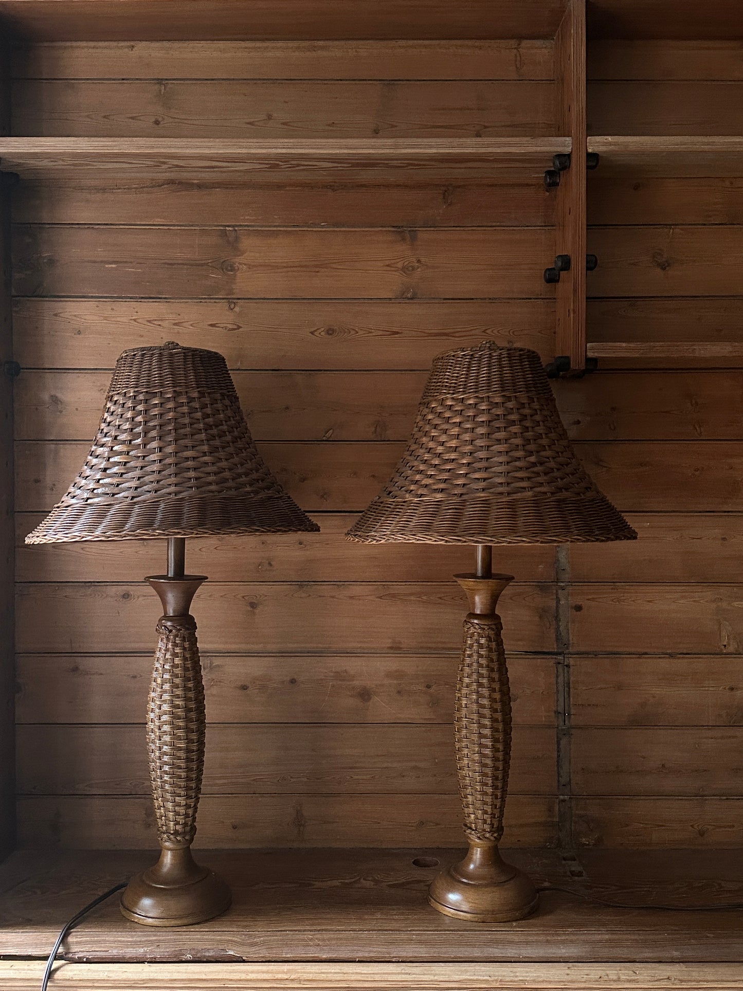 Wicker lamps. Sold separately.