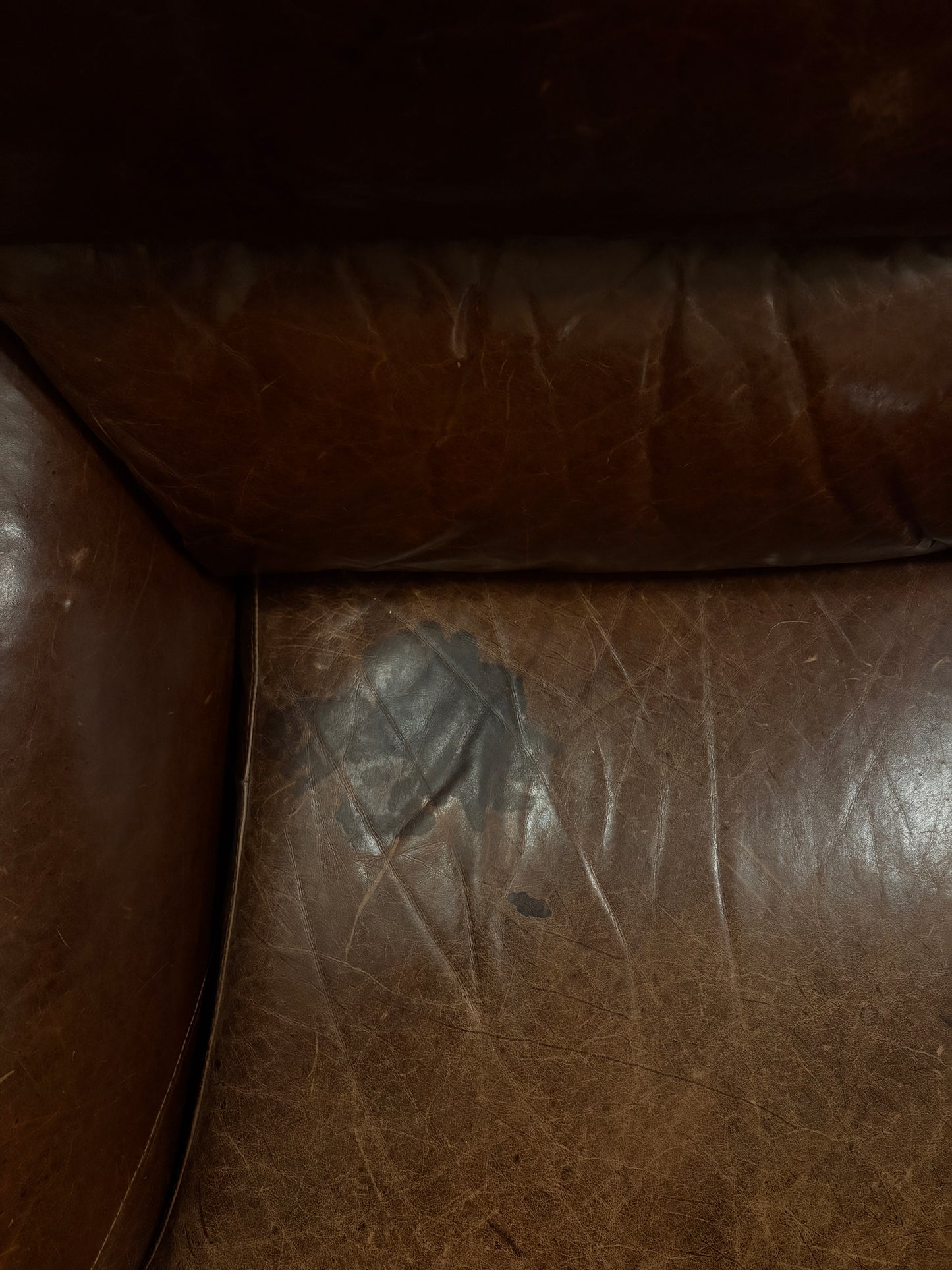 Italian brown leather sofa