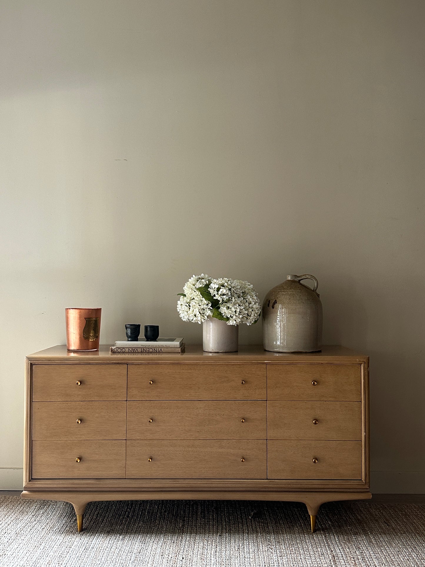 Blonde oak credenza