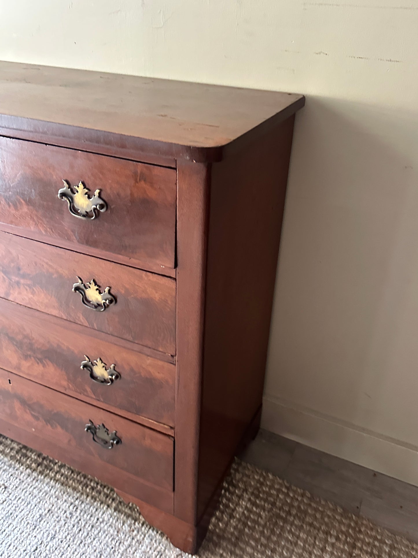 Walnut burl dresser