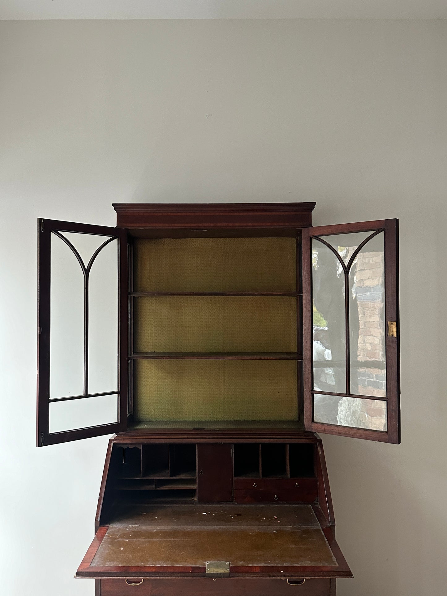 Two piece secretary desk