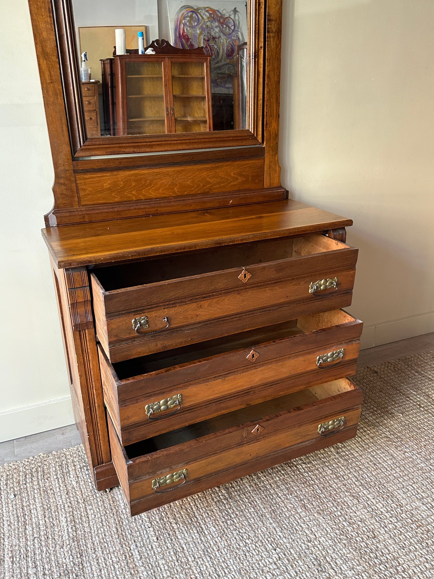 Eastlake dresser and mirror