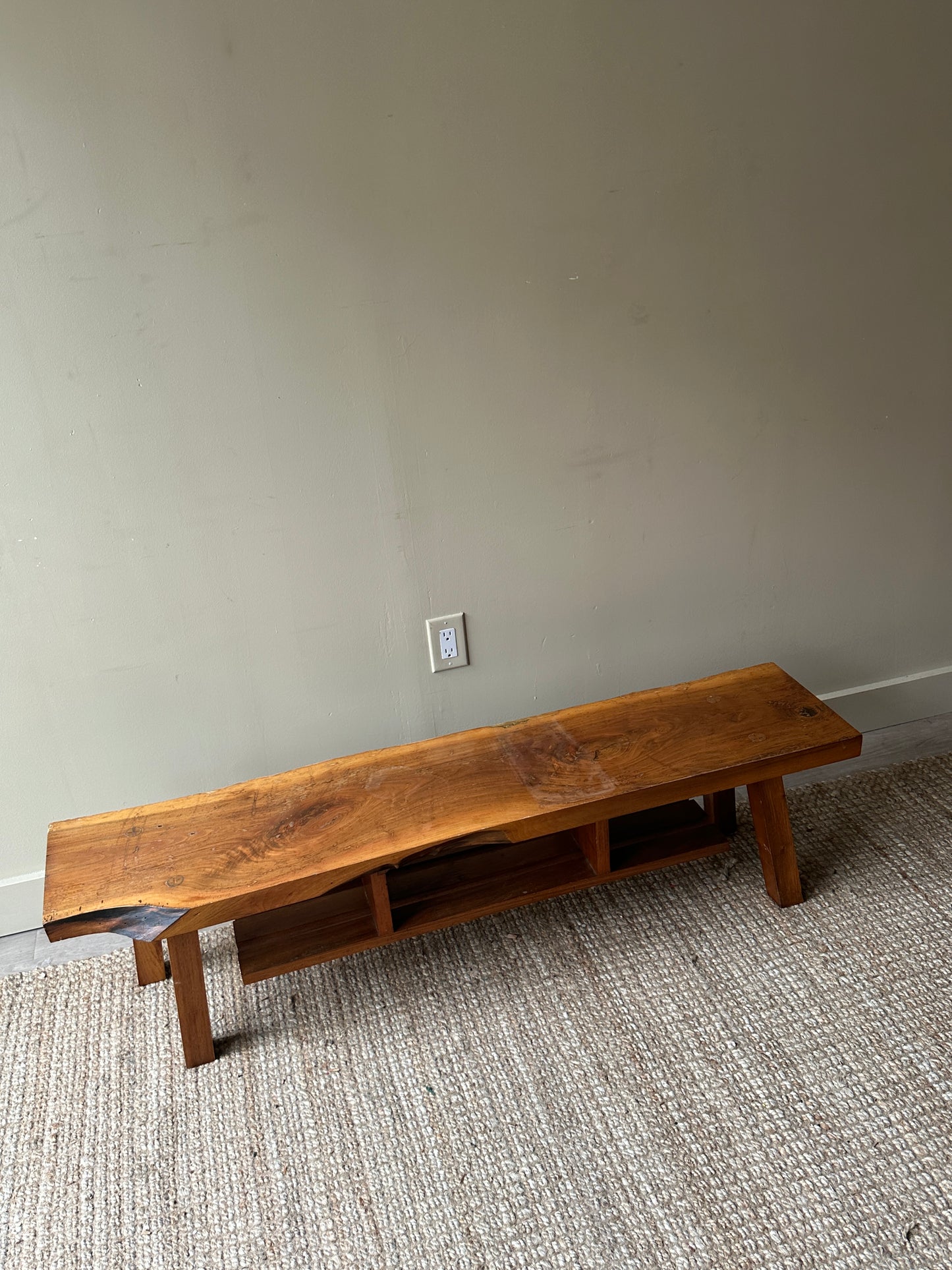 Walnut live edge bench