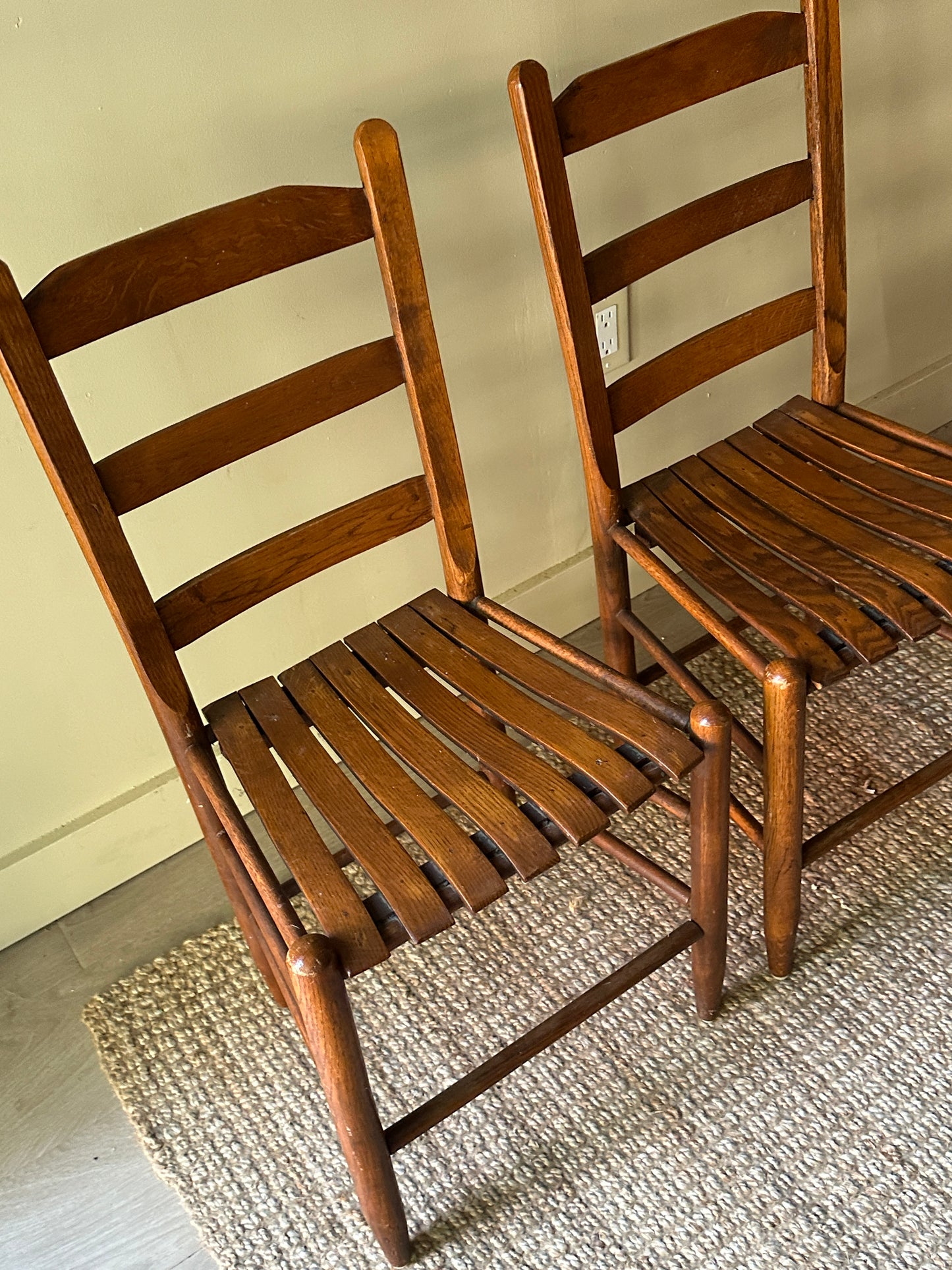 Pair of oak dining chairs