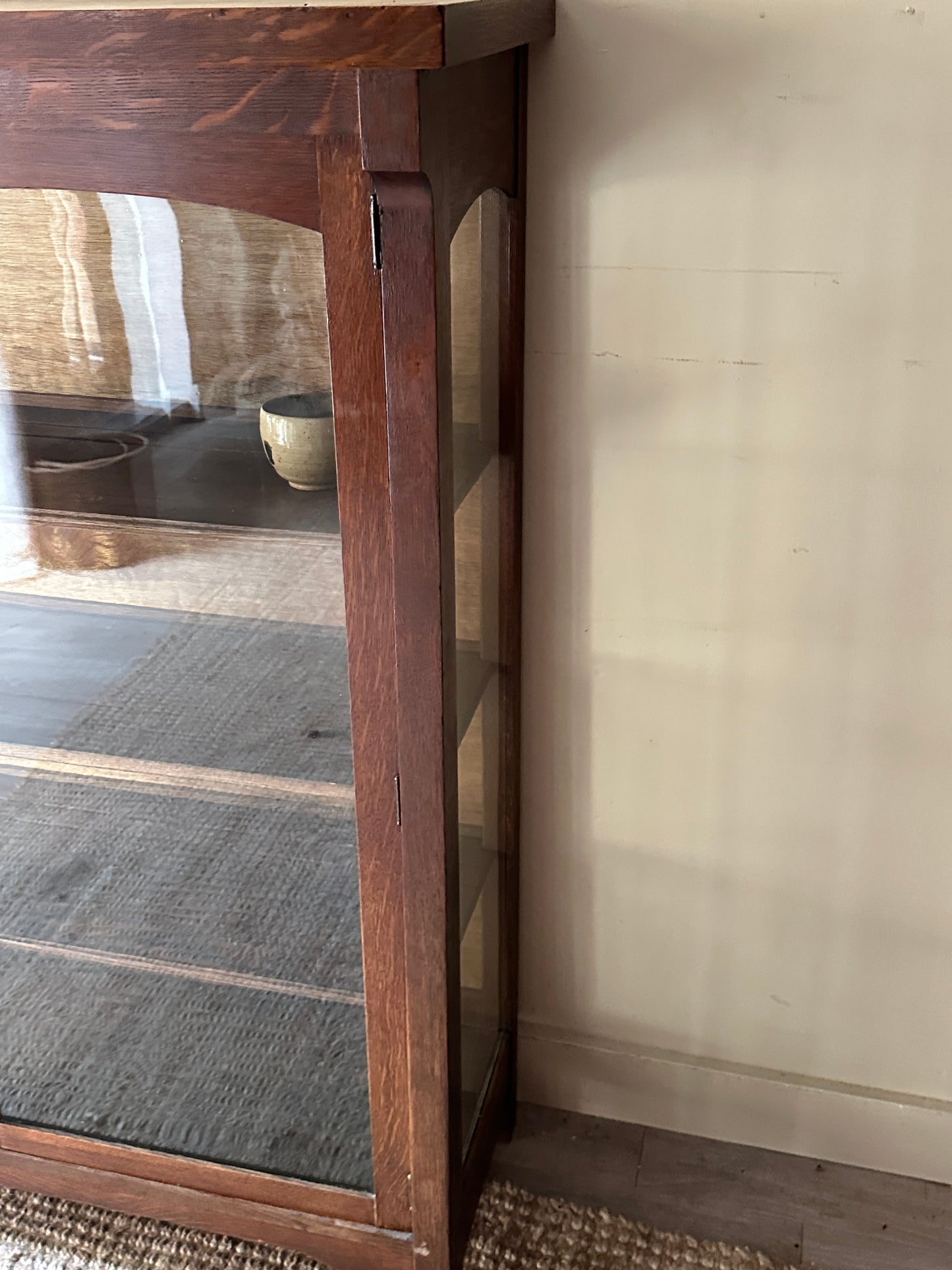 Mission oak display case