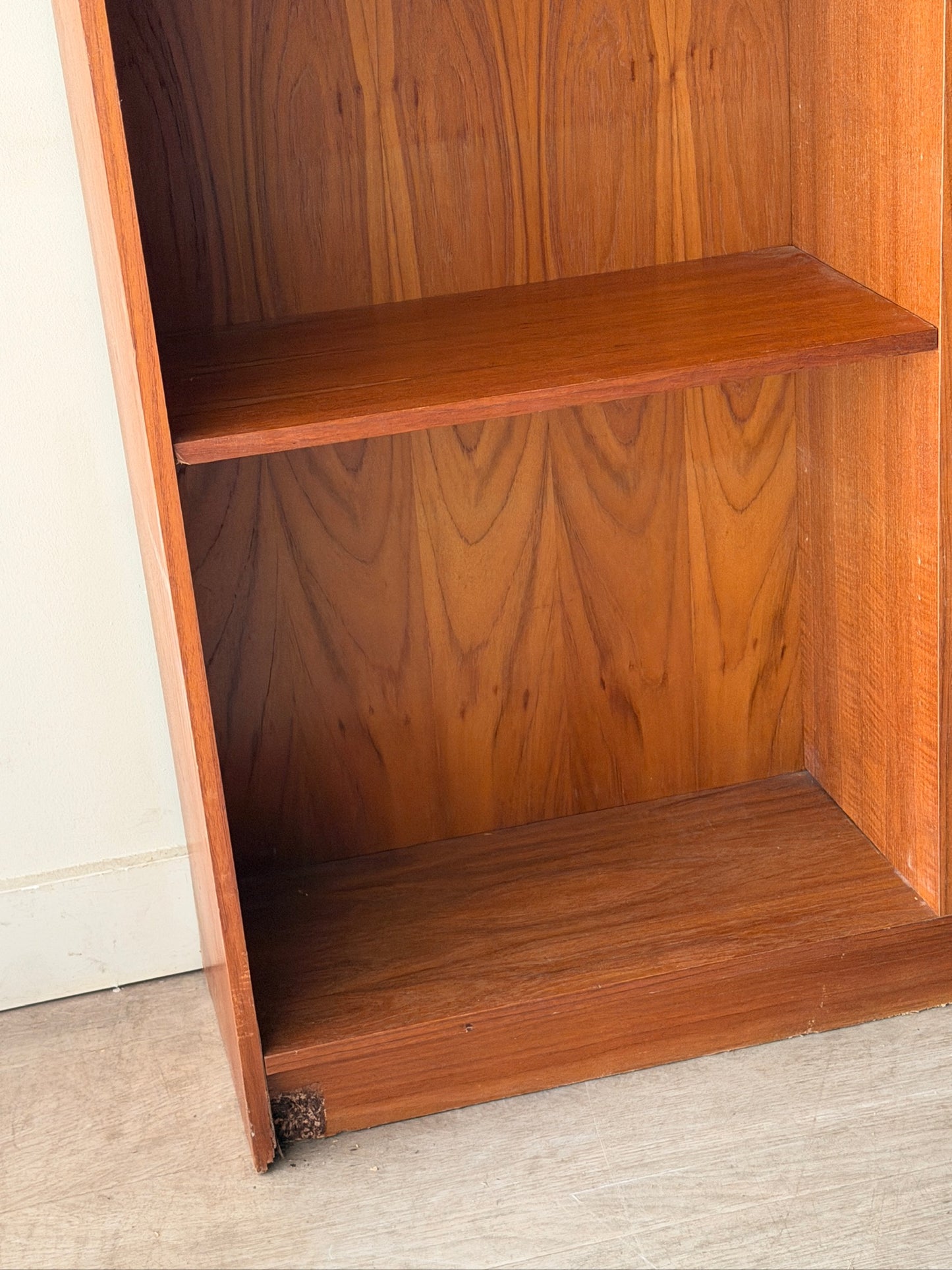 Teak shelving unit
