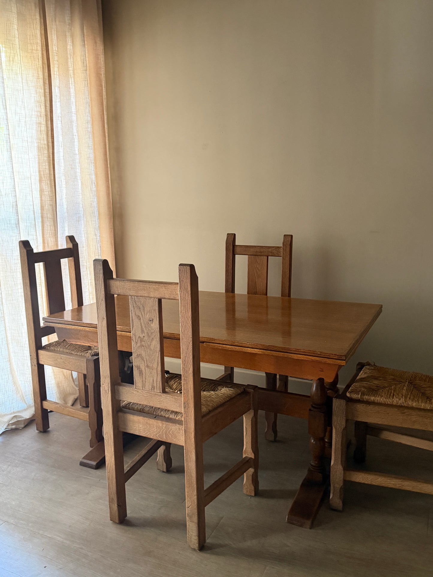 Danish oak extending dining table