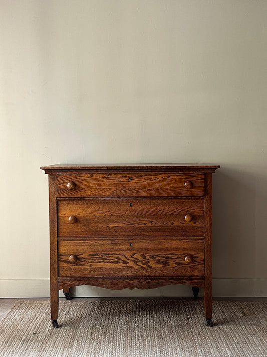 Oak 3 drawer dresser