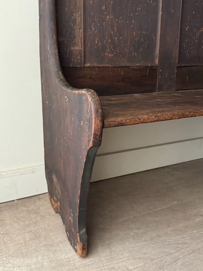 Oak high back bench