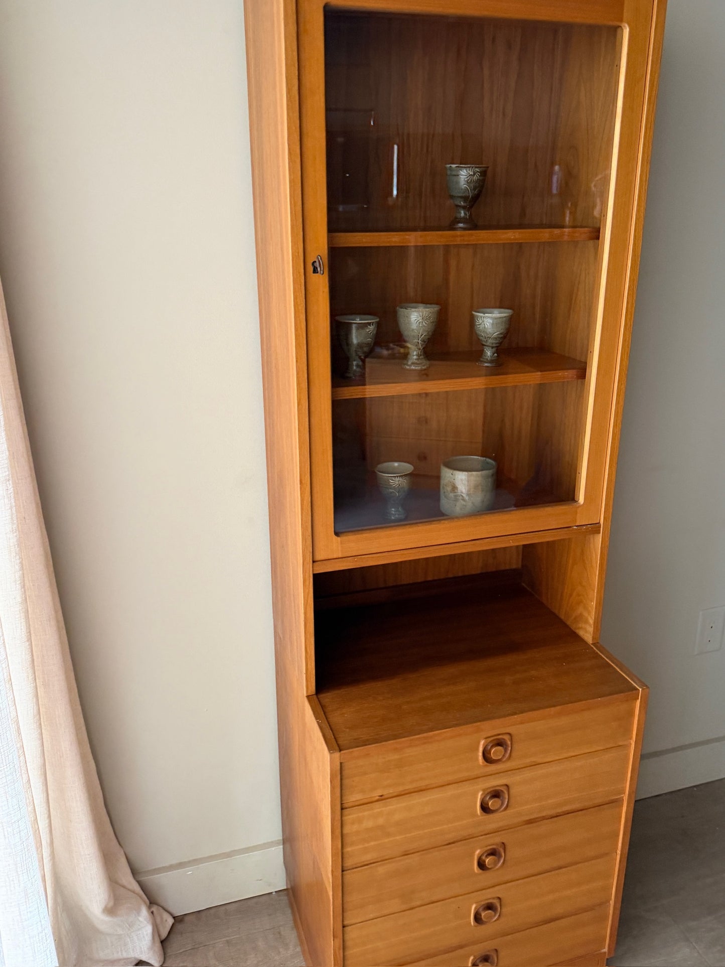 Swedish teak two piece hutch