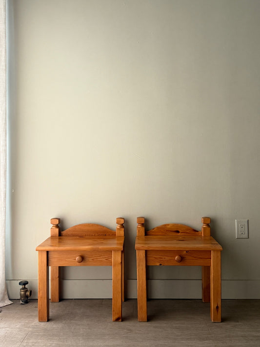 Pair of Swedish pine nightstands