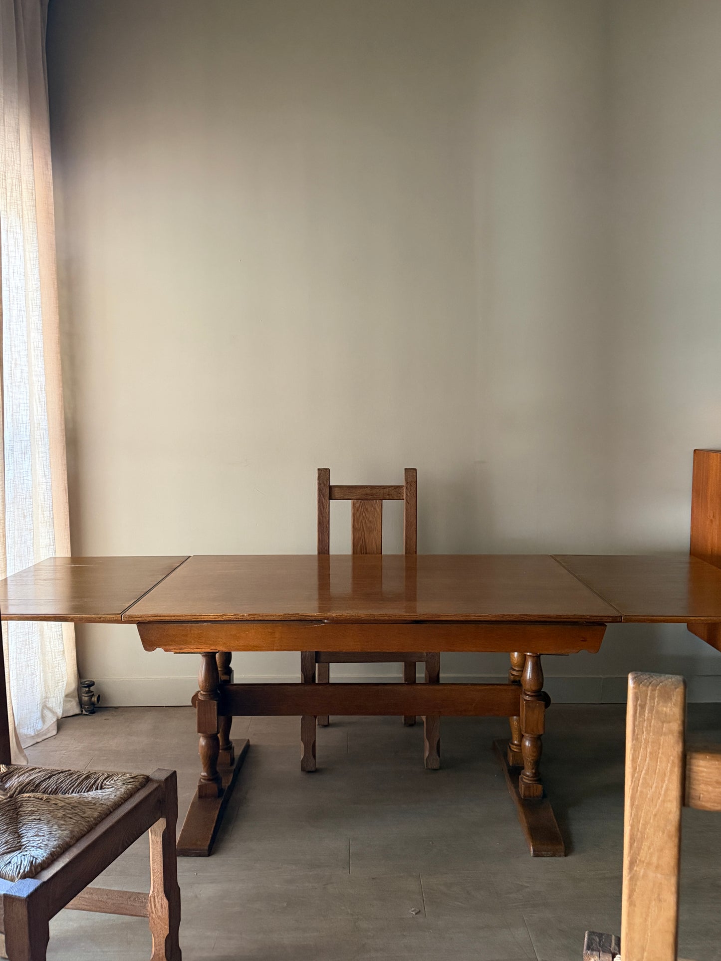 Danish oak extending dining table