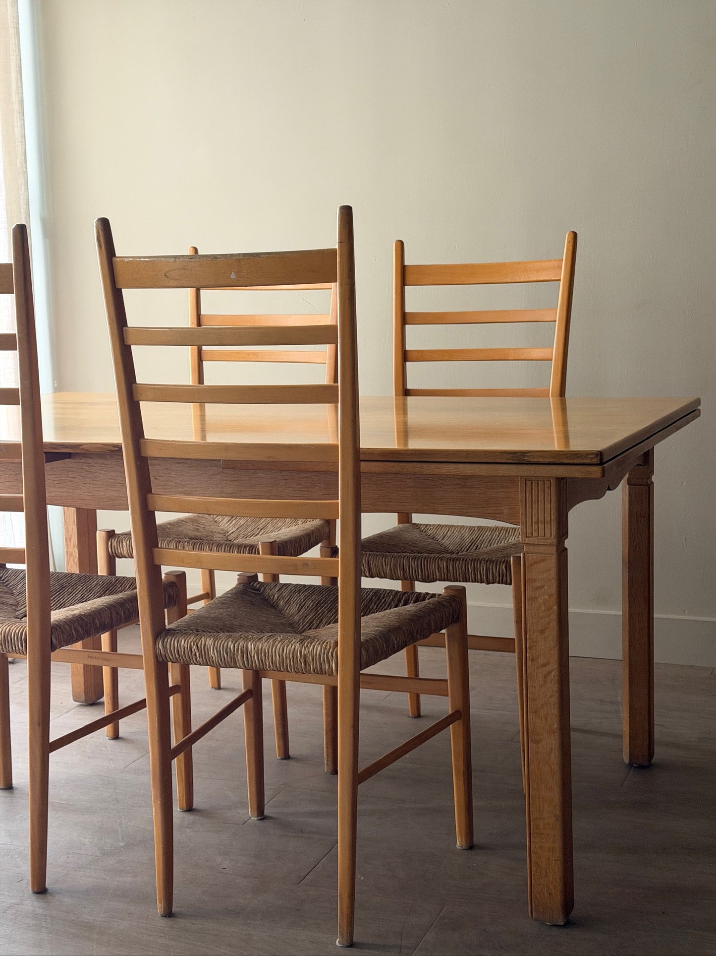 Danish oak extending dining table