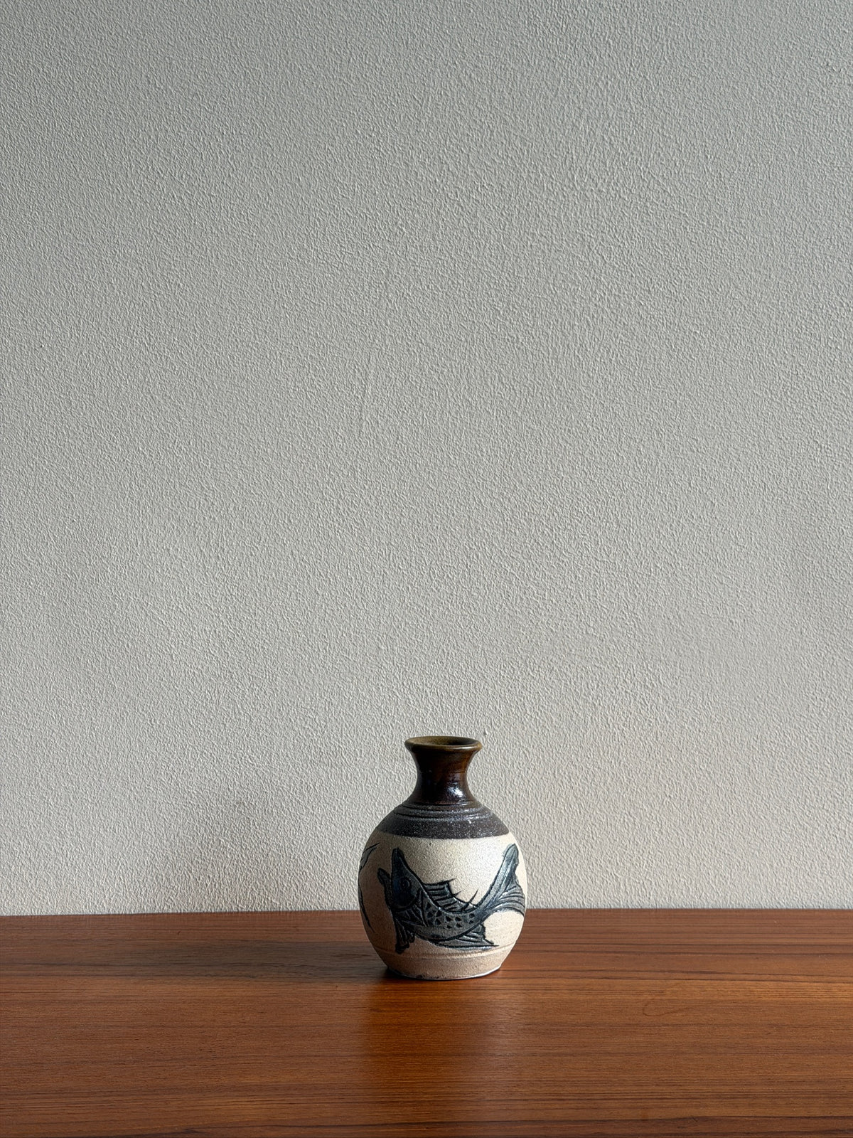 Hand-thrown fish vase