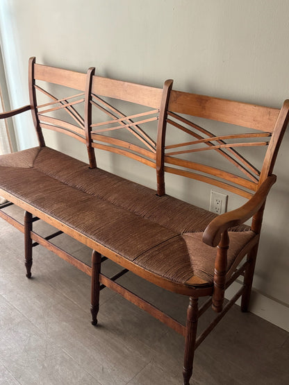 Maple rush seat bench