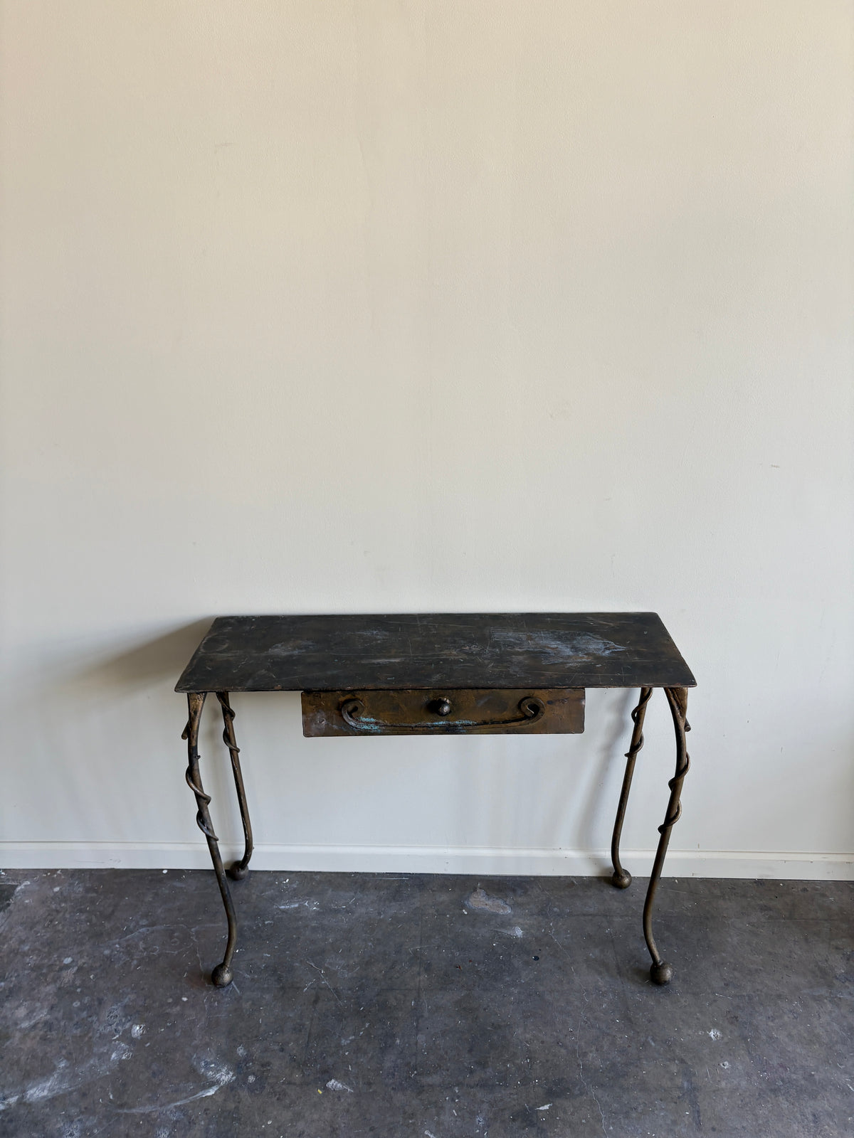 Wrought iron sculptural vanity